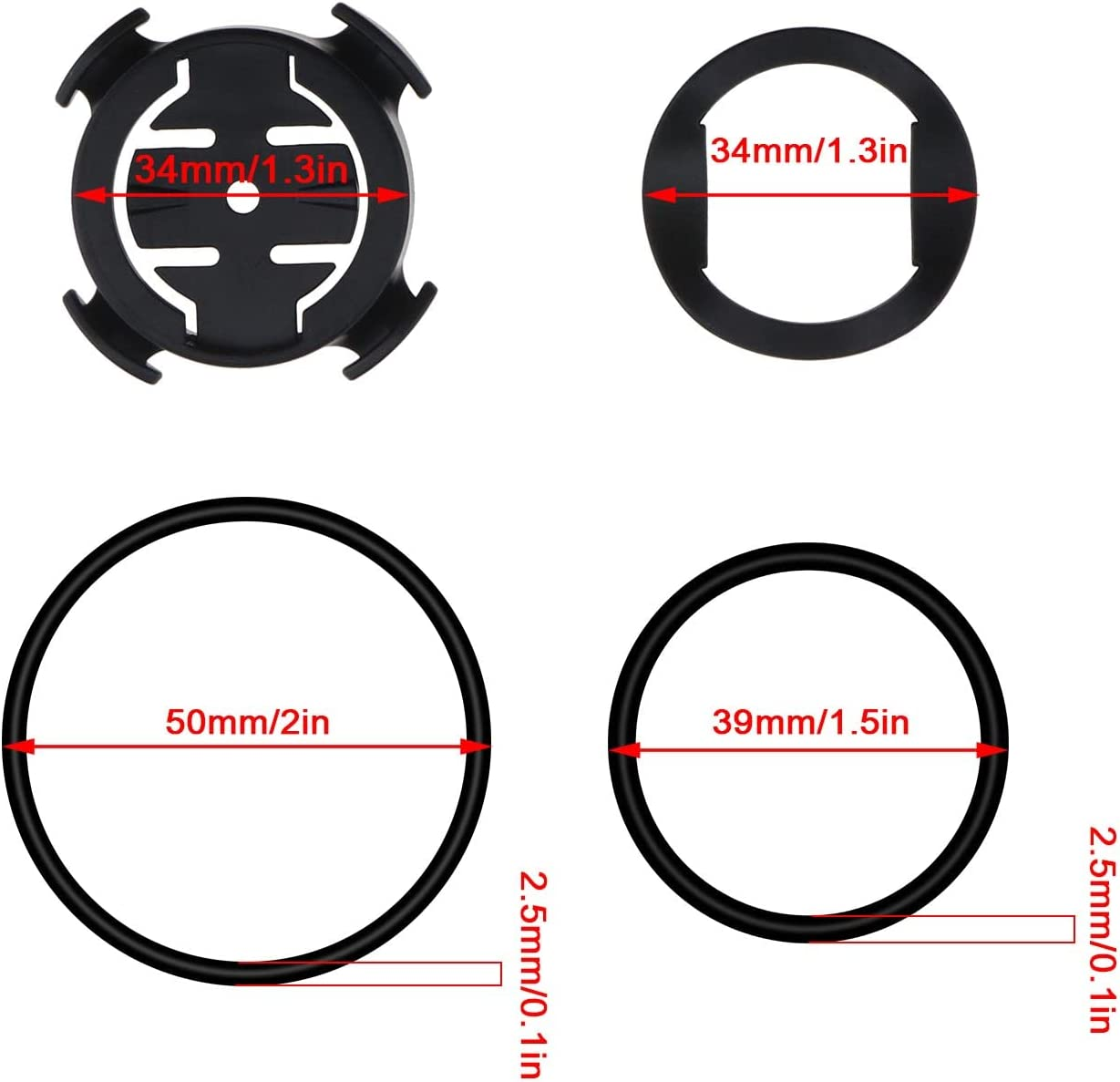 Emagtech 2 Sets Quarter-Turn Bike Mount Kit Compatible with Garmin Edge/Plus/Explore/Touring Compatible with XOSS G/G+ Cycling Mount image number 5