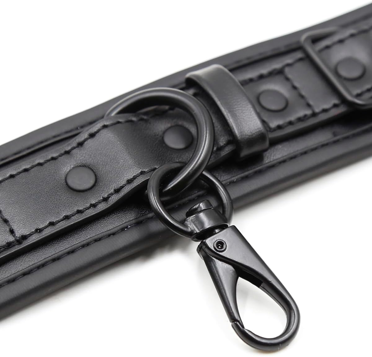 Padded Black Leather Sex Cuffs for Bondage Restraints - Women and Men'S Bondage Cuffs for SM Games - Leather Sex Toys Bondage Handcuffs - Leather SM Wrist Cuffs for Sex Games (Black) image number 1