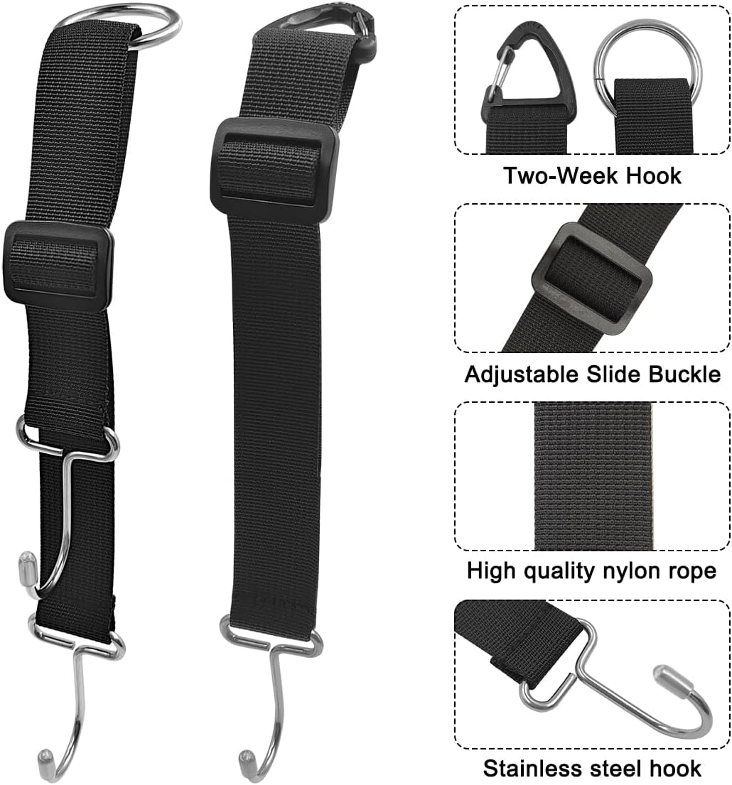 Maxin 4 PCS Car Purse Hook/Holder,Contains 2 Torches and 2 Triangular Hooks, Car Seat Headrest Hooks for Purses and Bags, Adjustable Hidden Metal Hooks for Car Handbag.