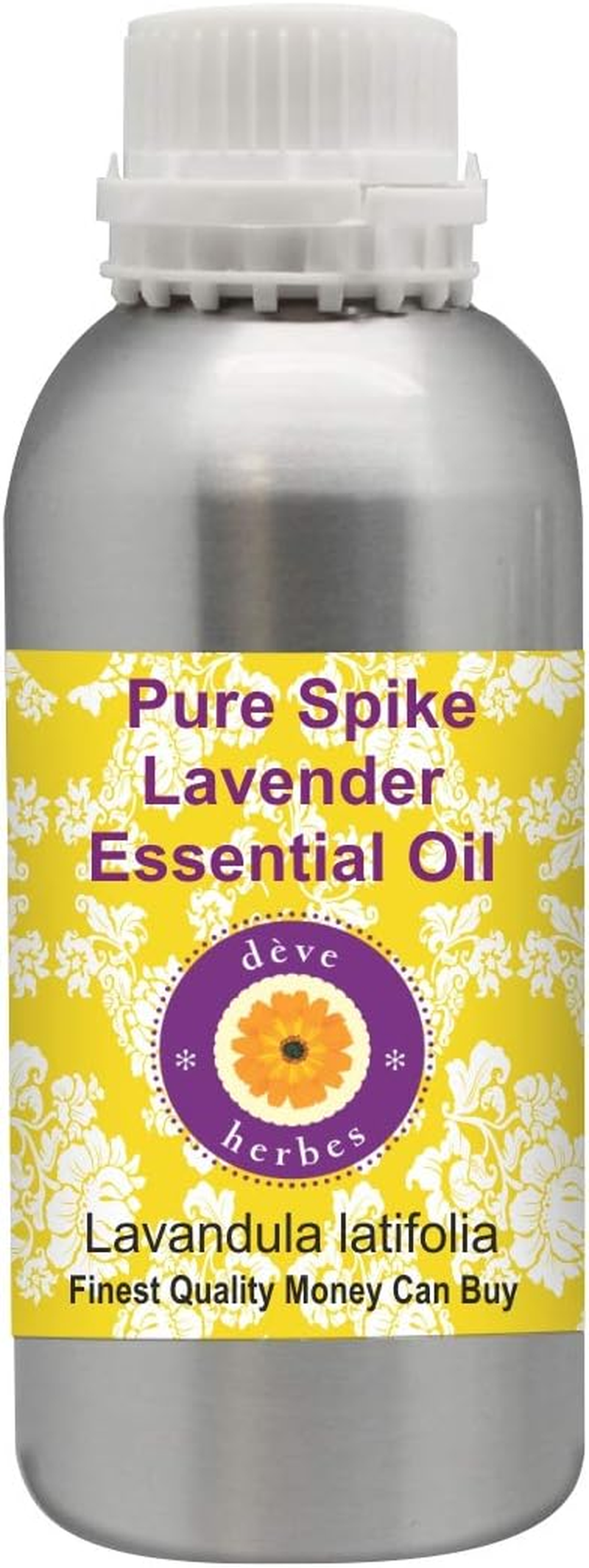 Deve Herbes Pure Spike Lavender Essential Oil (Lavandula Latifolia) 100% Natural Therapeutic Grade Steam Distilled 100Ml (3.38 Oz)