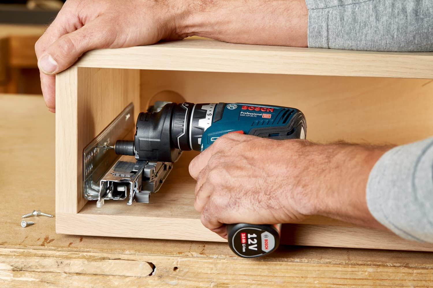 Bosch Professional 12V System GSR 12V-35 FC Cordless Drill/Driver (Incl. 4 Flexiclick Adapters, excluding Batteries and Charger, in L-BOXX 102) &ndash; Flexiclick System image number 5