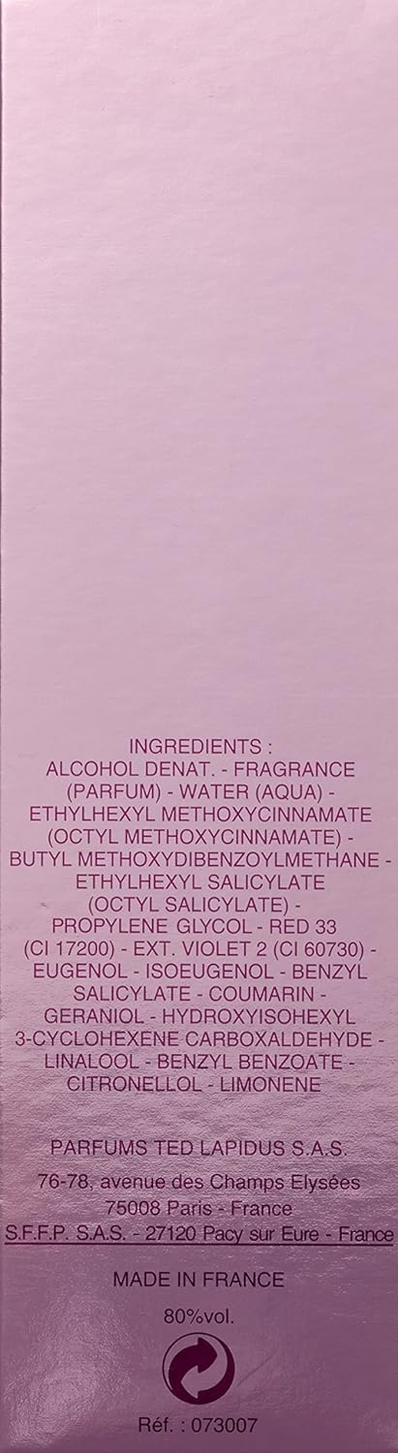 Ted Lapidus Lapidus Eau De Toilette Spray, 100Ml