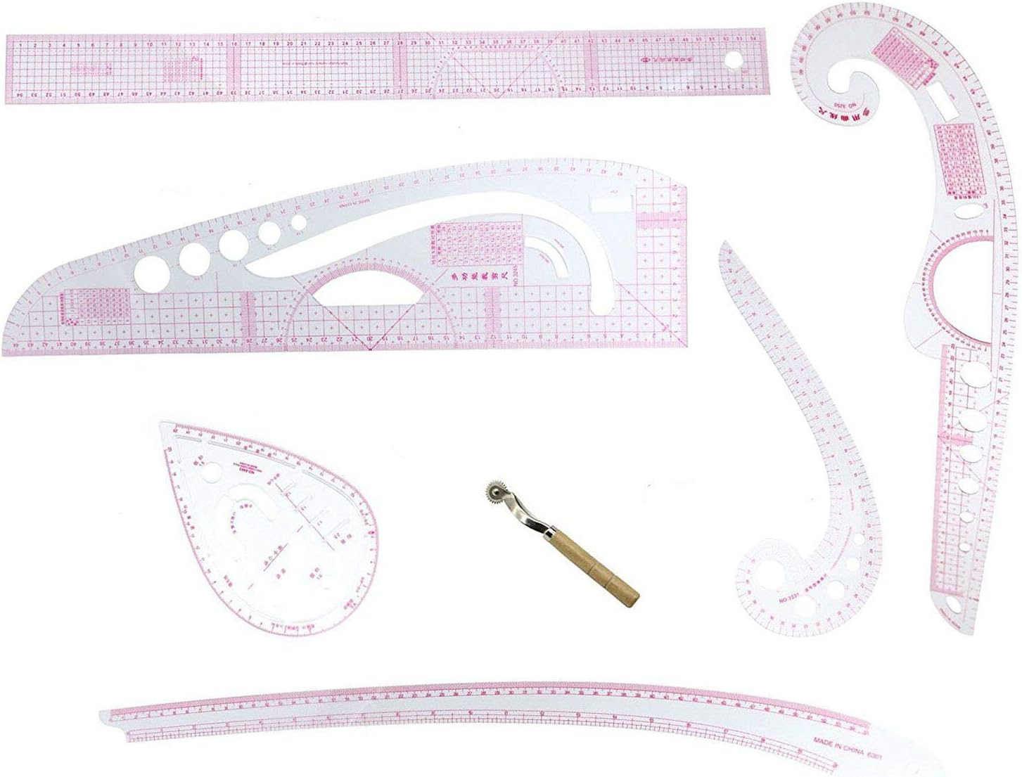 Stormshopping 6 Stlye Plastic Fashion Metric Ruler Set French Curve Pattern Grading Rulers Styling Design Craft Sewing Tool Set for DIY Clothing image number 4