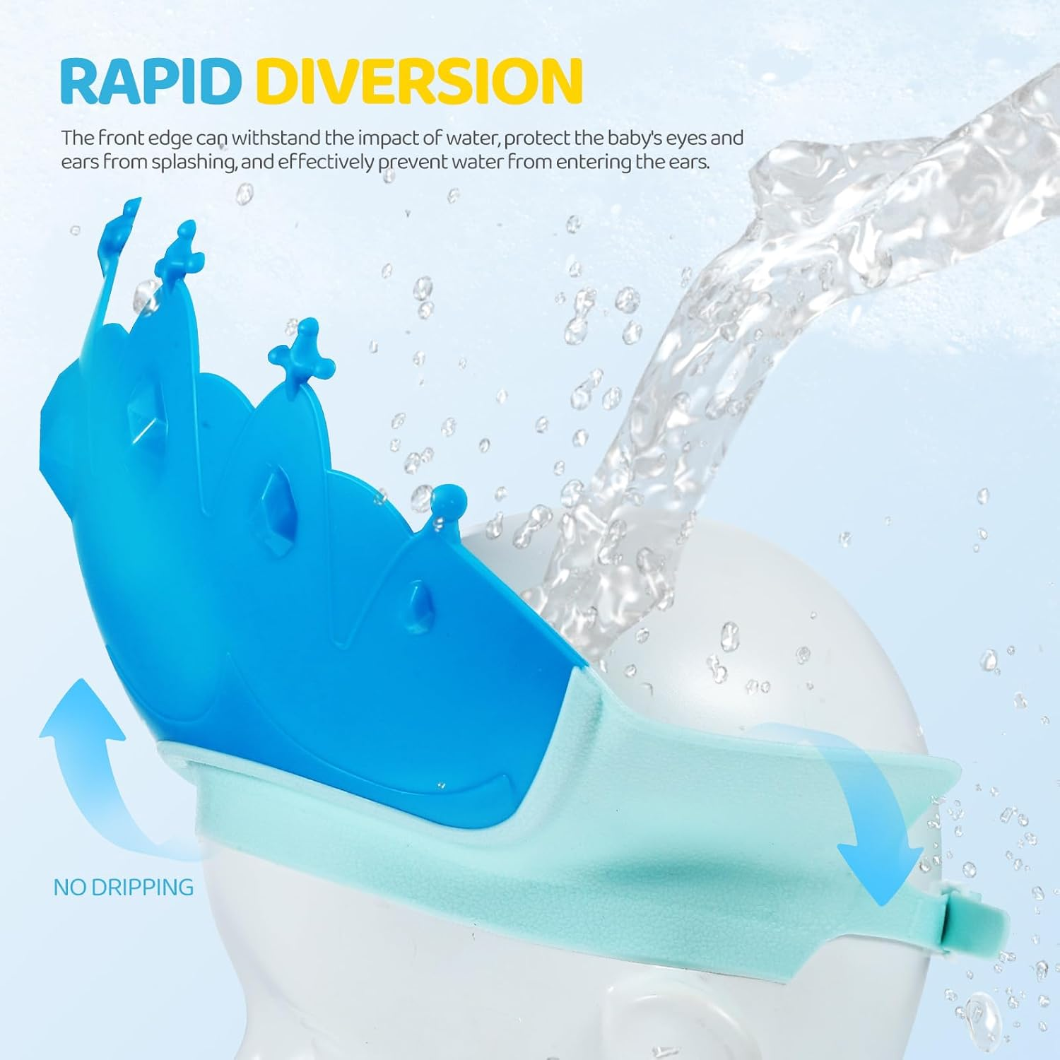 Gadpiparty 3Pcs Hair Washing Shield Shower Caps with Eye Protection for Bath Hat for Toddlers Shampoo Cap Hair Wash Visor Bathing Cap image number 6