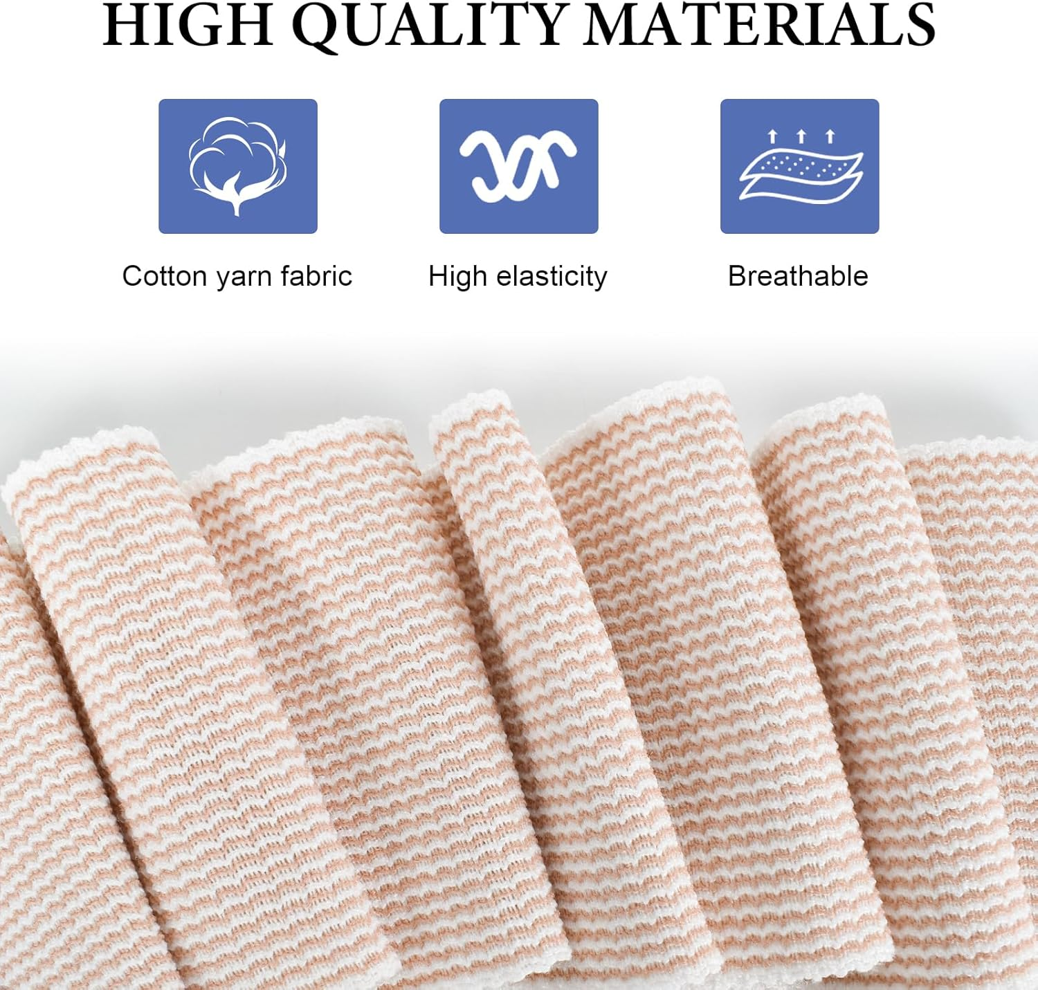 5 Pack Elastic Compression Bandage Wrap 10Cm*4.5M Elastic Bandage Wrap Reusable, Elastic Tubular Bandage for Knee, Premium Elastic Bandage Wrap with Self-Closures, Elasticated Bandage Wrap, Washable image number 5