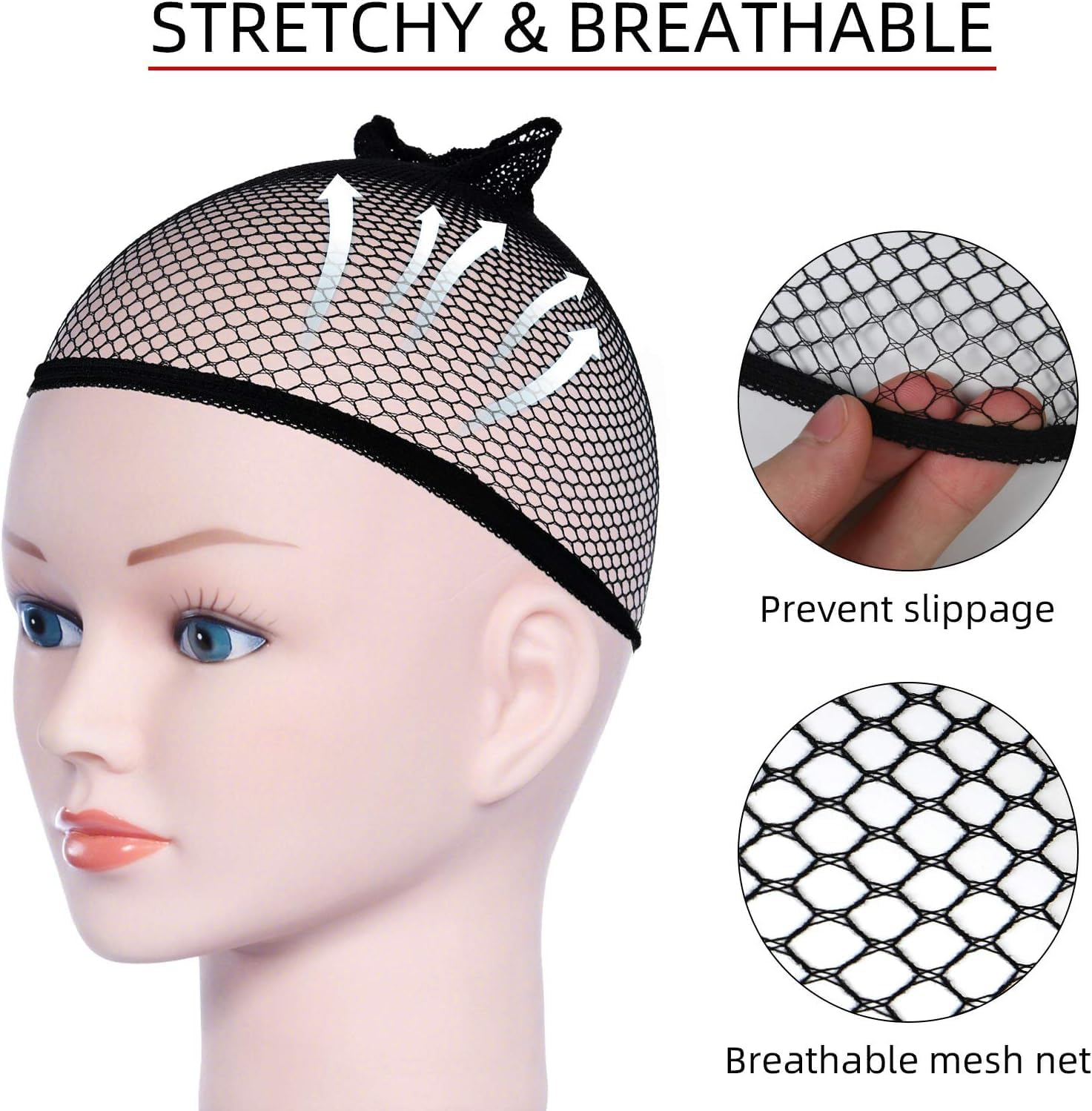 Wig Caps, 6 Pcs Stretchy Nylon Stocking Wig Cap Ultra Thin, Unisex to Hold in Place for Women Men, Breathable Net for Long Short Hair image number 6