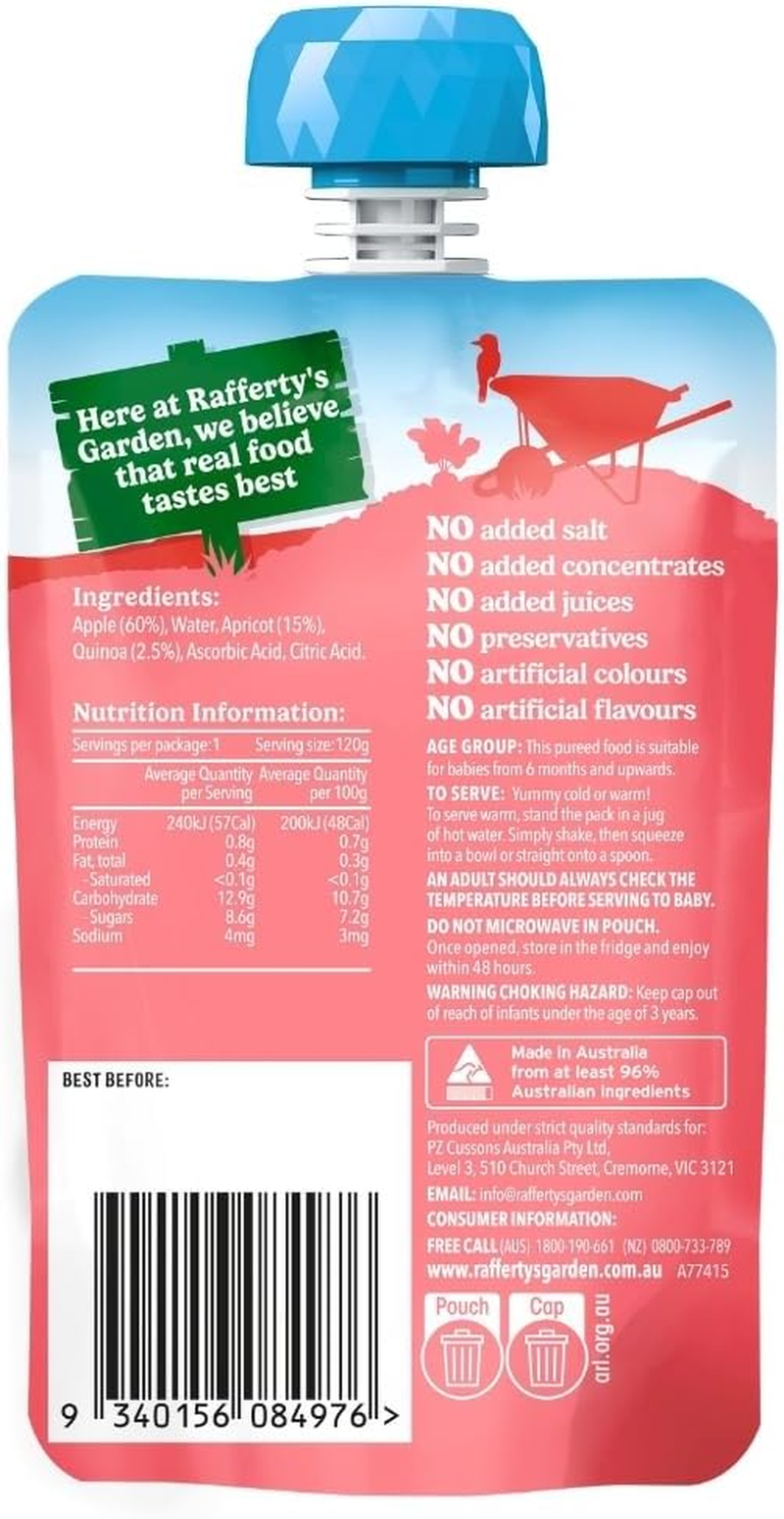 Rafferty'S Garden Summer Fruits and Quinoa Baby Food Pouch for Babies 6+ Months 120G (Case of 6)