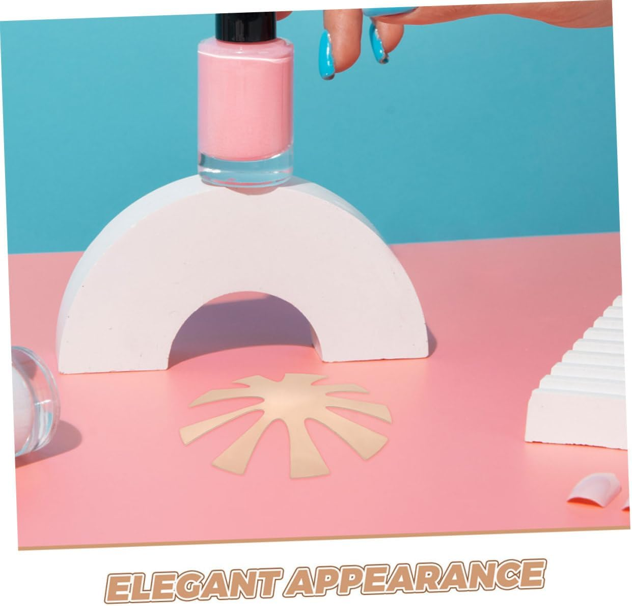 PENIKOKO 2Pcs French Manicure Guide Nail Shape Tip Tool V Shape Metal French Tip Guide for Home Nail Art Trim image number 6