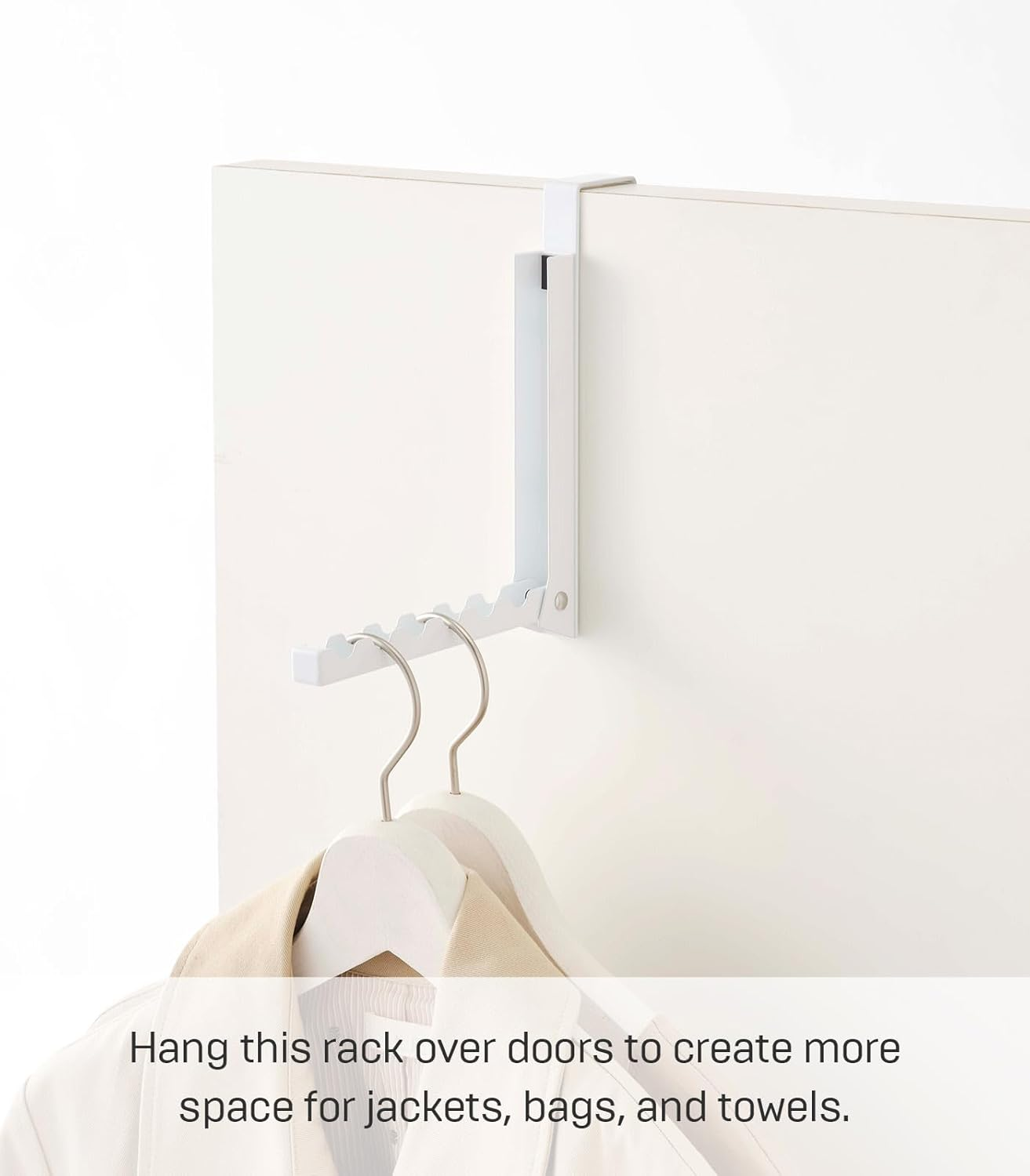 YAMAZAKI 'Smart' 7161 Collapsible Door Hook, White, for Doors up to 3.6 Cm Depth, Door Hanger image number 2