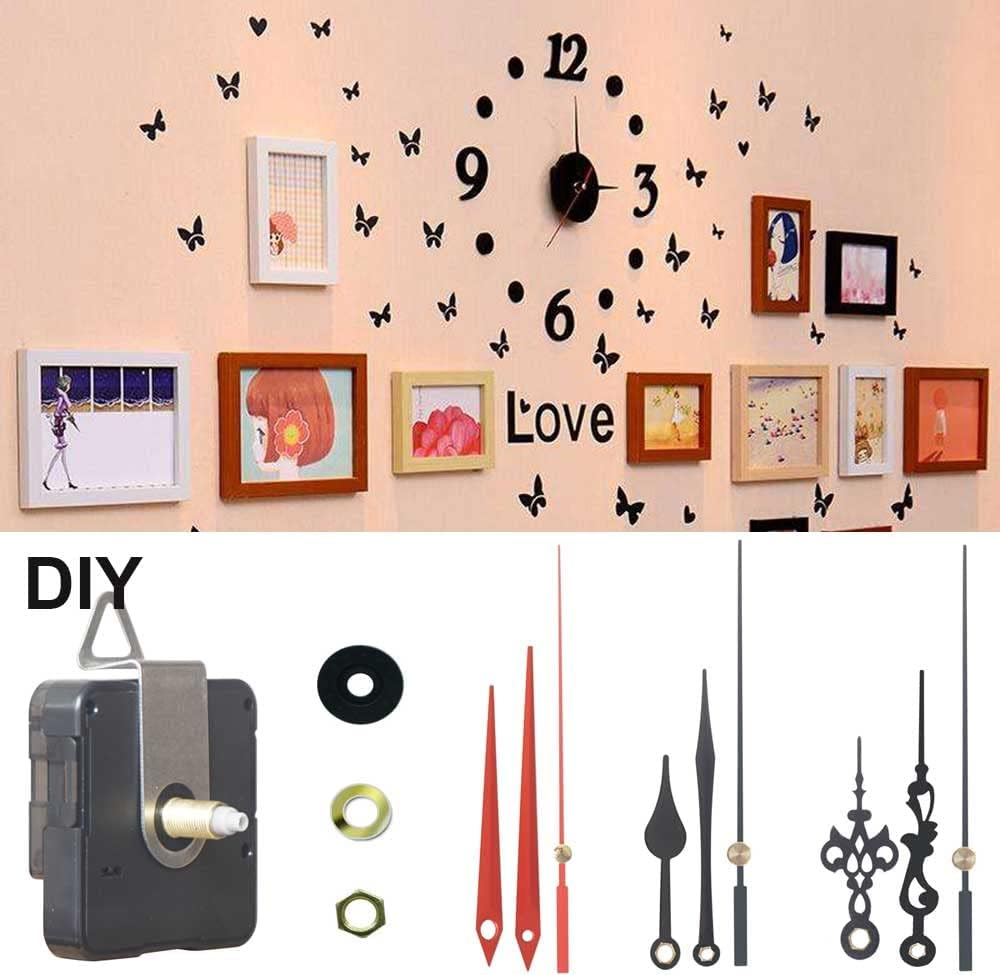 2 Sets Clock Mechanism Kit, Silent Quartz Clock Movement Mechanism with Different Clock Hands, DIY Wall Clock Mechanism Parts Motor Replacement DIY Repair Parts, Battery Operated image number 2