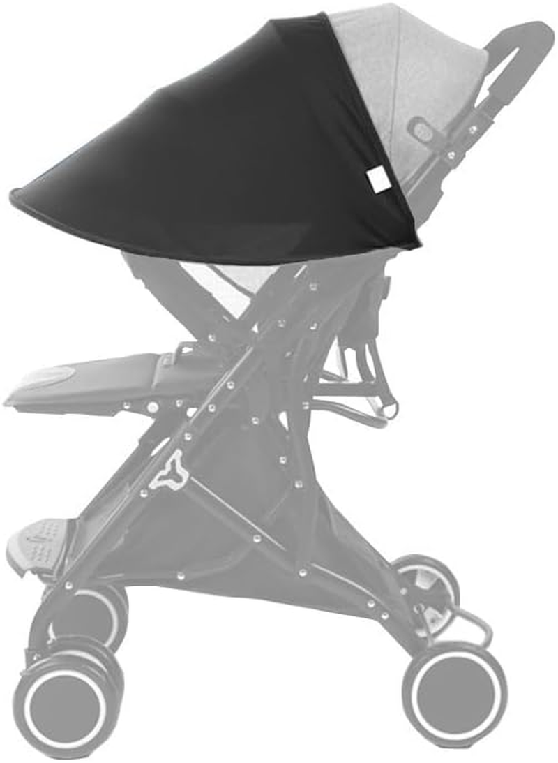 Adjustable Breathable Baby Stroller Sunshade Canopy and Windproof Umbrella, Black for Prams, Pushchairs and Buggies image number 6
