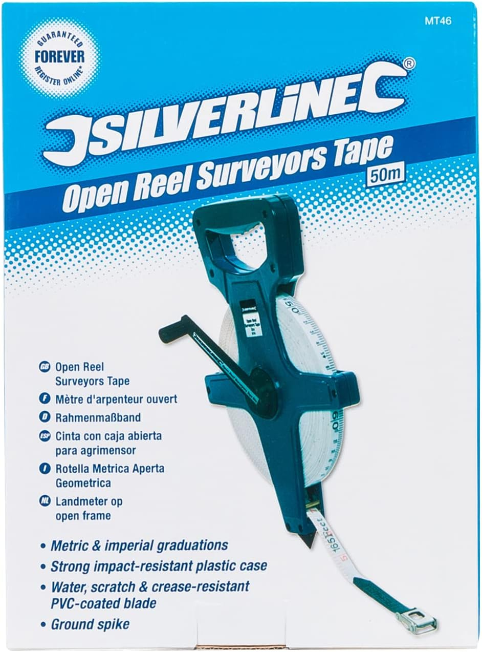 Silverline MT46 Open Reel Surveyors Tape Measure 50M image number 3