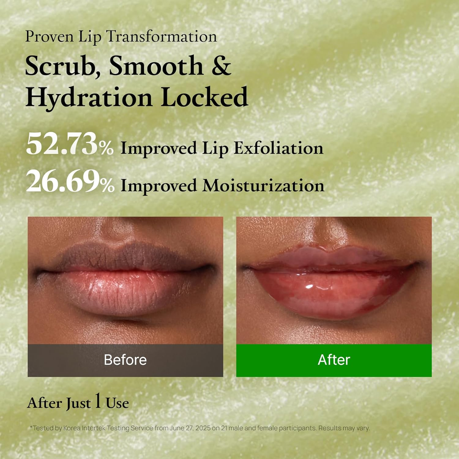 FULLY Green Tomato Smoothie Sugar Lip Scrub, Gentle Lip Exfoliator with Organic Sugar & Tomato Seed Oil for Smooth, Hydrated Lips, Vegan Daily Lip Polish for Dry, Flaky Lips, Korean Skincare, 12G image number 5