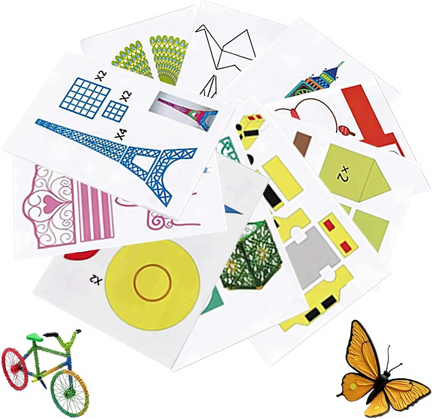 3D Printing Drawing Book 40 Different Cartoon Designs 3D Drawing Books for 3D Printing Pen for Kid 3D Pendiy Gift 3D Pen Stencils Templates