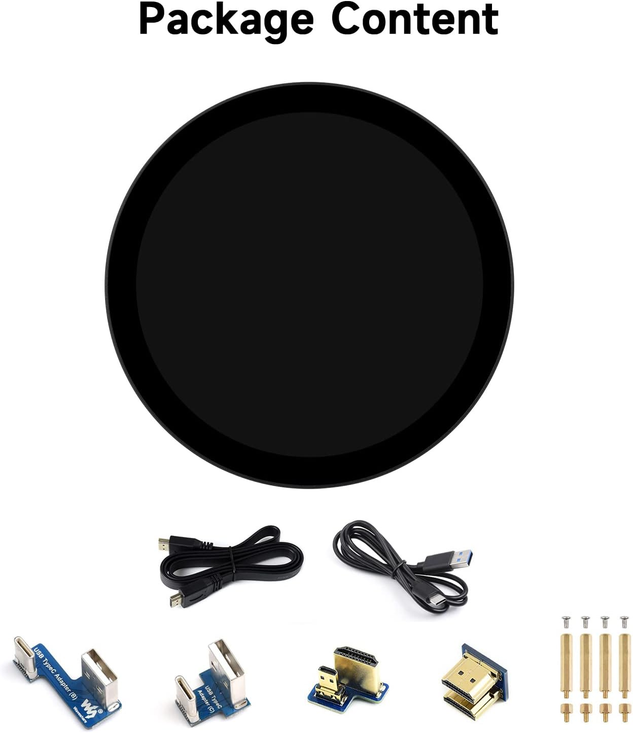 Waveshare 5Inch HDMI Circular Touch Display, 1080&times;1080 Resolution, IPS, Compatible with Raspberry Pi 4B/3B+/3B Etc., Support Jetson Nano/Pc image number 6