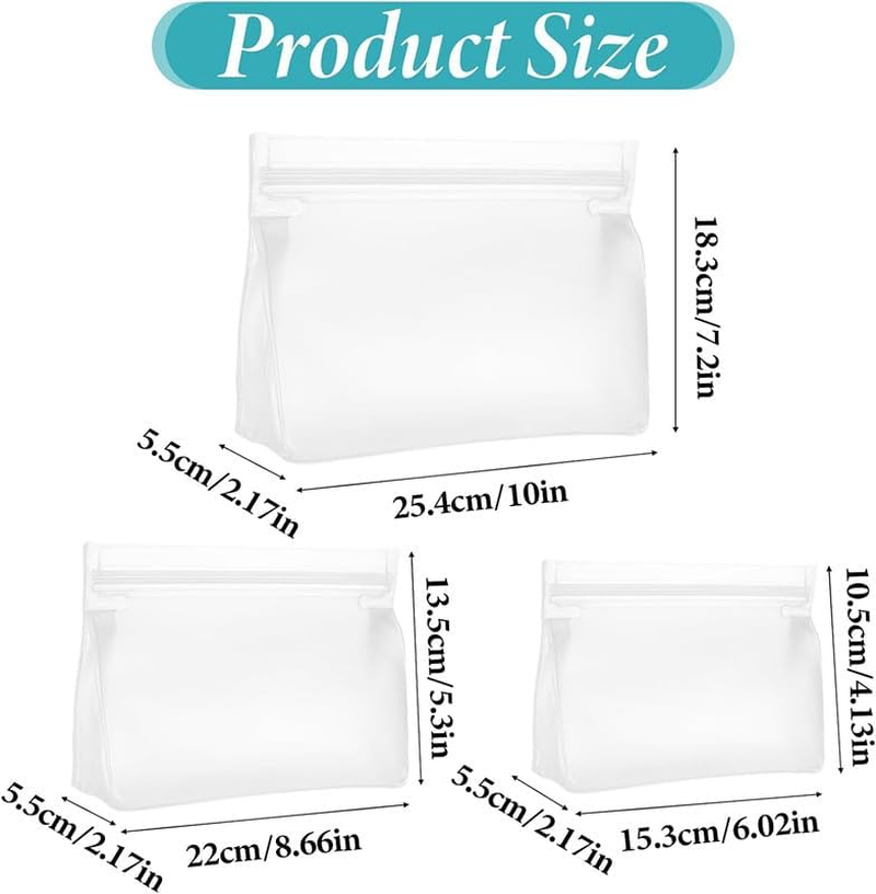 PEVA Quart Size Zipper Bags,3 Sizes Frosted Clear Sealed Toiletry Bag,Peva Sealed Quart Size Makeup Cosmetic Bags,Clear Sealed Zipper Travel Makeup Cosmetic Bag,Frosted Clear Quart Size Toiletry Bags