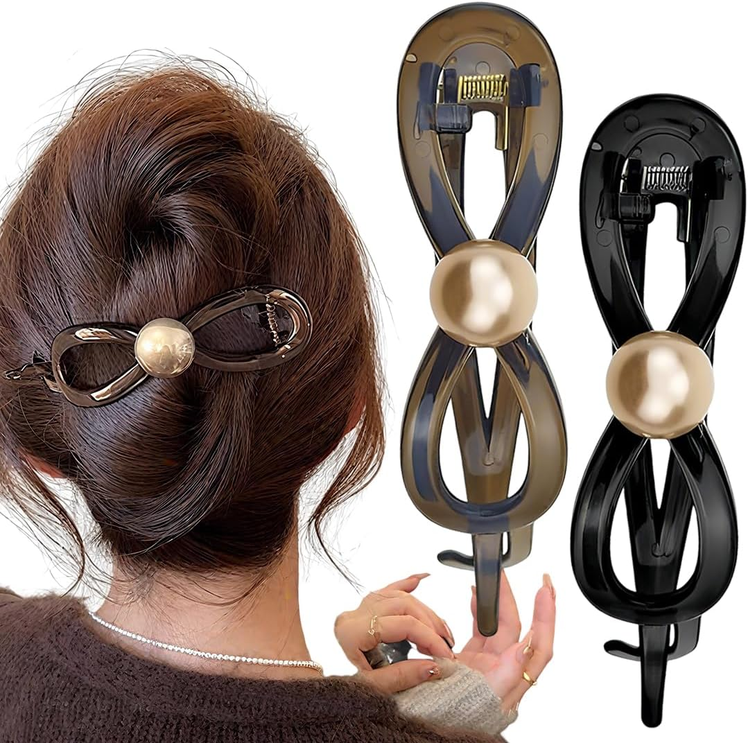 IKOPFLN 2 Pieces Flat Hair Claws for Thick Hair for Women Hair Claws for Thin Hair Duck Bill Hair Clips Matte Hair Clips Large Hair Clips image number 5