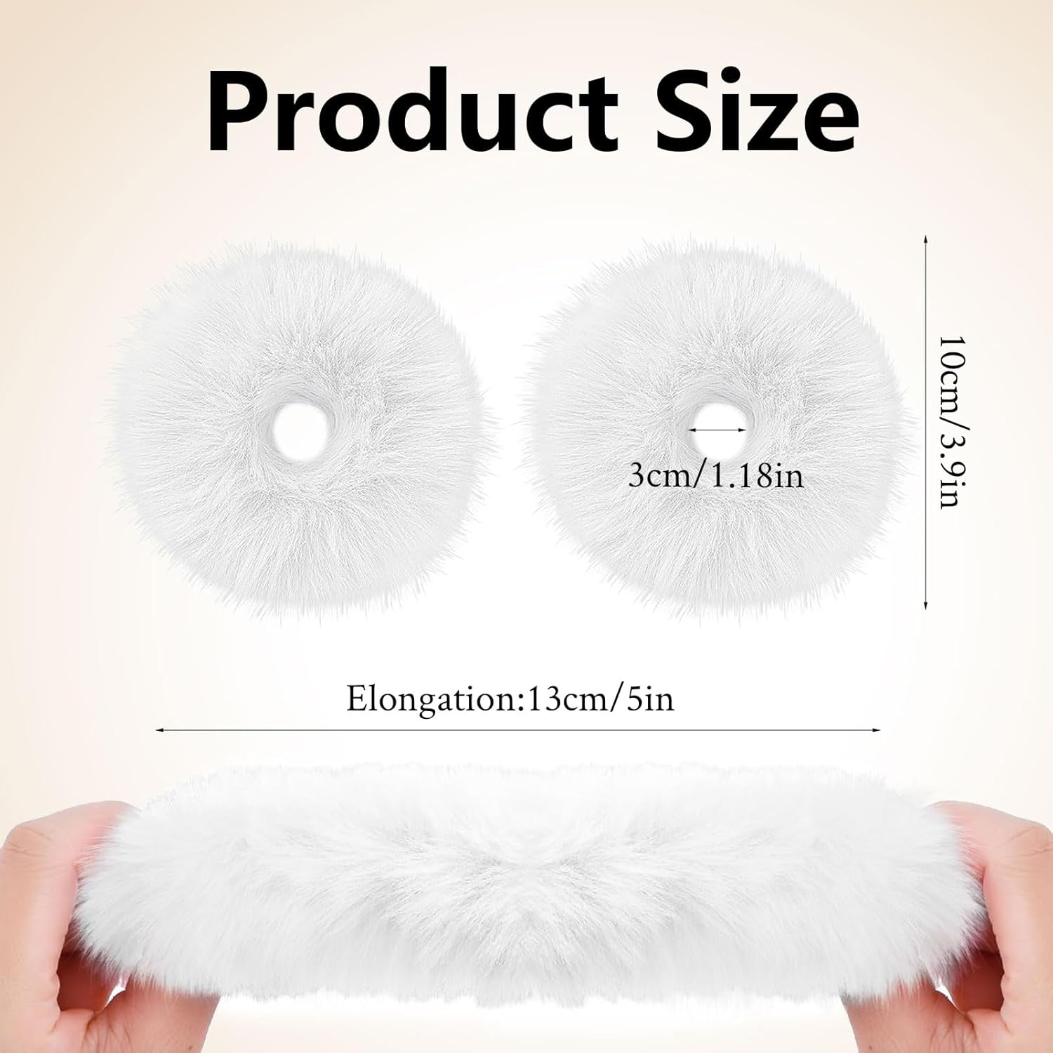 Plush Scrunchie Hair Scrunchie, 2 Pieces Plush Hair Bands, Women'S Pom Pom Headbands, Fluffy Hair Bobbles for Women and Girls image number 5