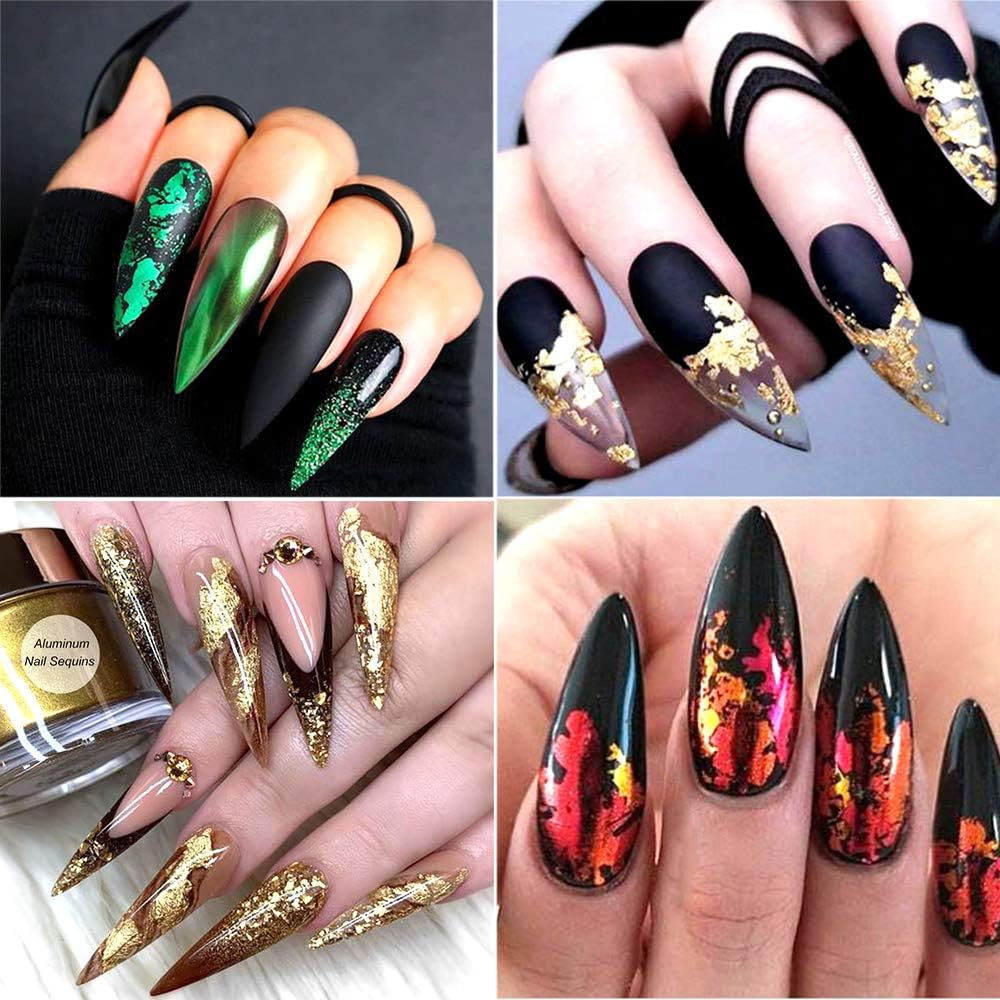 EBANKU 36 Color Holographic Nail Art Foil Flakes Laser Nail Glitter Paillette Chip for Nails Decorations Nail DIY Accessories Decals for Party Festival image number 2