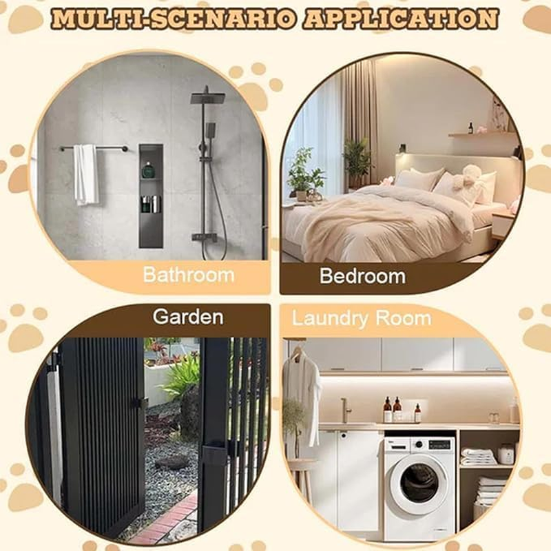 1 PCS Adjustable Cat Door Latch to Keep Dogs Out | Pet-Safe Door Opener for Cats | Safety Gate Locks for Living Room & Bedroom (White) image number 5