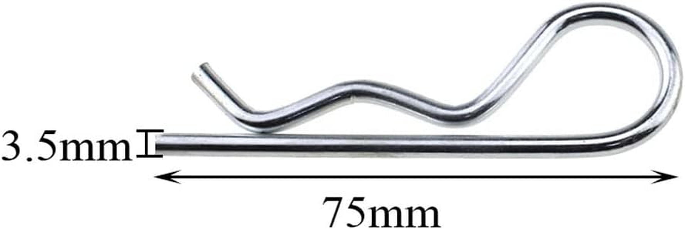 3.5X75Mm R Clips Better Grip Hold Tight Pull Easier Convenient Adjusting Quality Carbon Steel Good Tension Hitch Pin Hair Pins Spring Fastener 12 Pieces for Lock System RC Toy Farm Mower image number 4