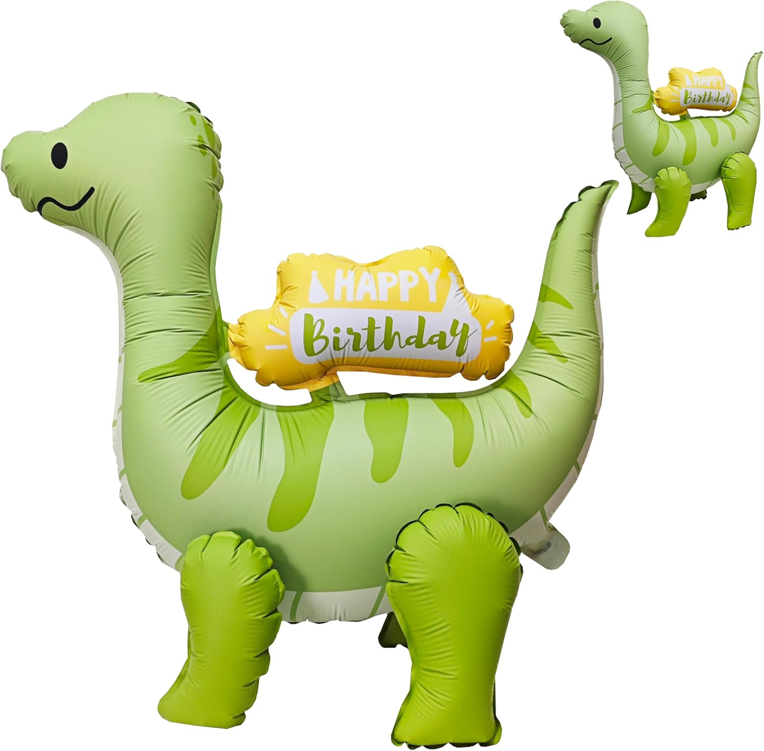 4D Matte Dinosaur Animal Balloons Cute Happy Birthday Inflatable Green Dinosaur Foil Balloons for Dinosaur Themed Birthday Party Baby Shower Decoration Kids Jungle Theme Birthday Party Supplies Decor