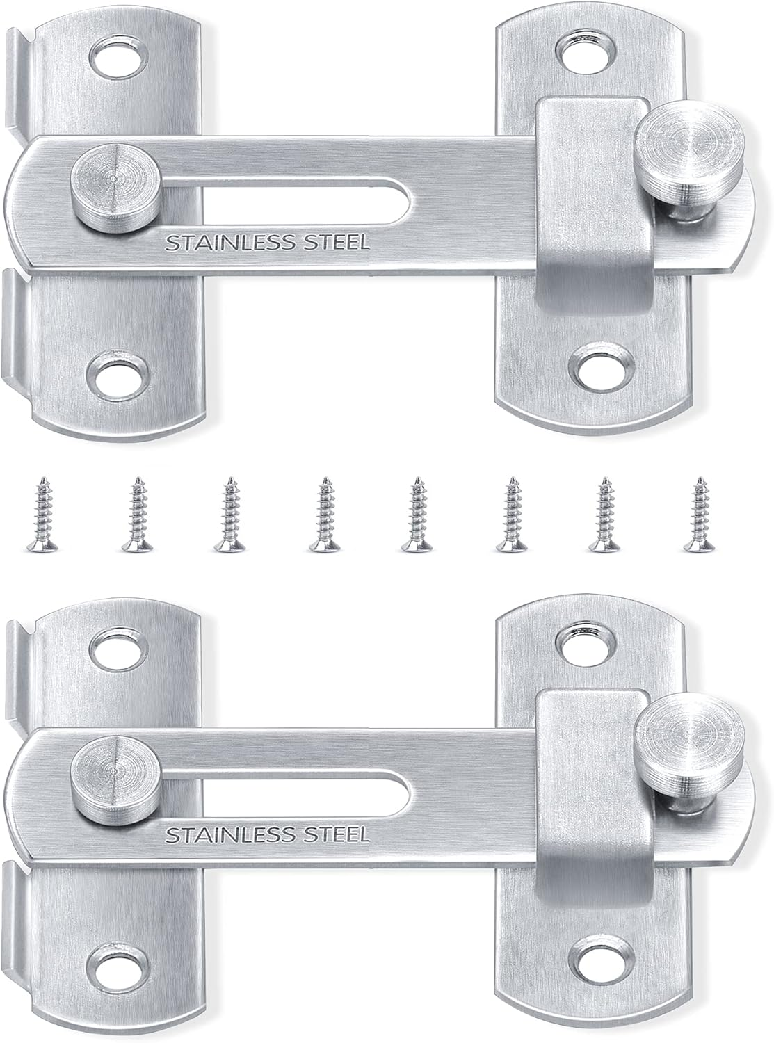 Wapodeai Stainless Steel Gate Latches, Household, Bathroom, Outdoor, Garage, Primary Colors.