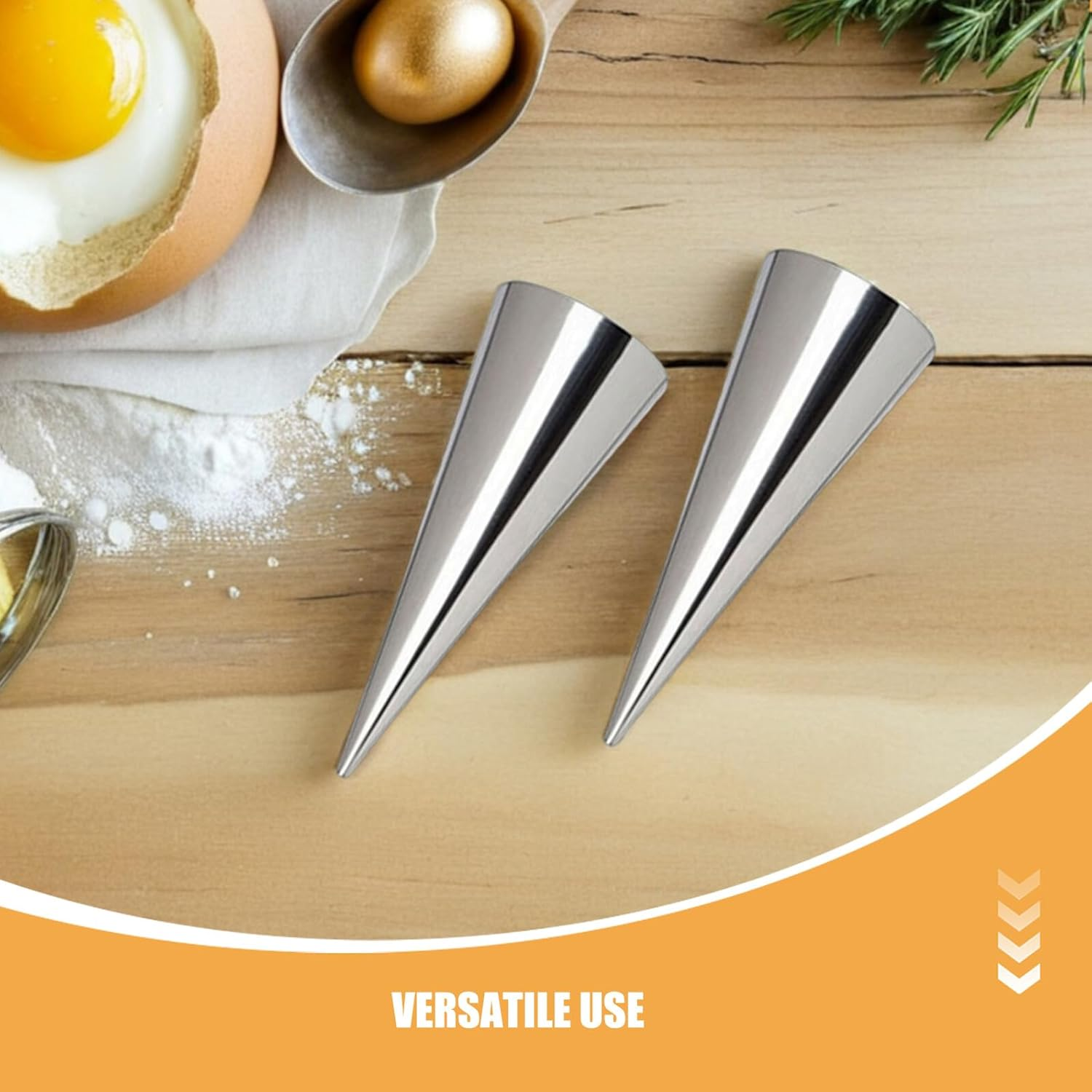 Jojofuny 80Pcs Stainless Steel Baking Tools Conical Horn Molds Croissant Pastry Maker Molds for Baking Home Use image number 2