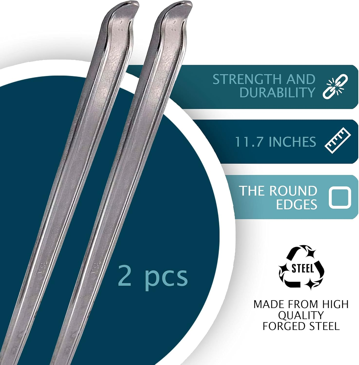 Motorcycle Tire Iron Lever Spoon Tools Kit Set of 2 Tire Irons Rim Bike Irons Changing and Repair Tires image number 1