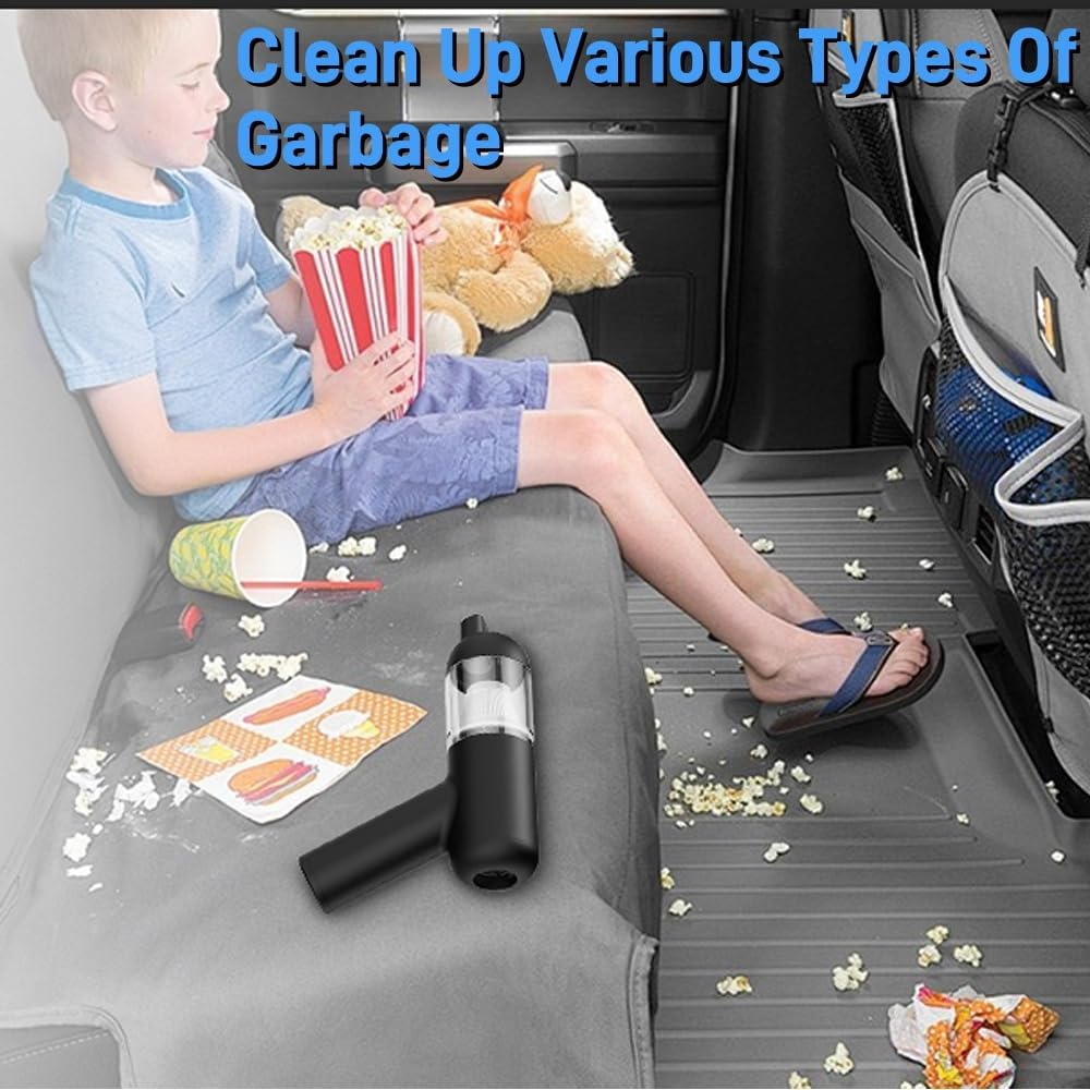 Cordless Handheld Car Vacuum Cleaner,6000Pa Super Suction Power Car Vacuum for Wet & Dry Clean,4-In-1 with LED Light Rechargeable Portable Vacuum Cleaner for Cars,Home,Offices, Pet Hair image number 2