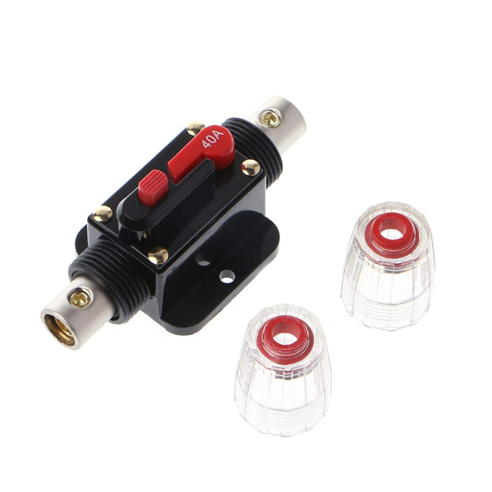 12V Circuit Breaker, Fuse Holder, Inline Fuse Block for Car Audio Solar Inverter System Protection,20A/30A/40A/50A/60A/80A/100A