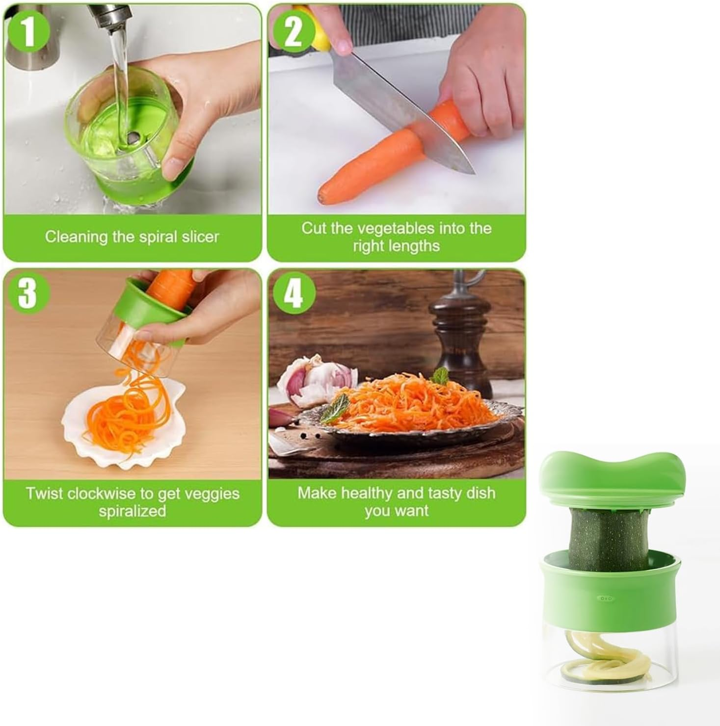 Spiral Creative Kitchen Multi-Function Grater Rotating Carrot Cucumber Peeler Vegetable Grater image number 1