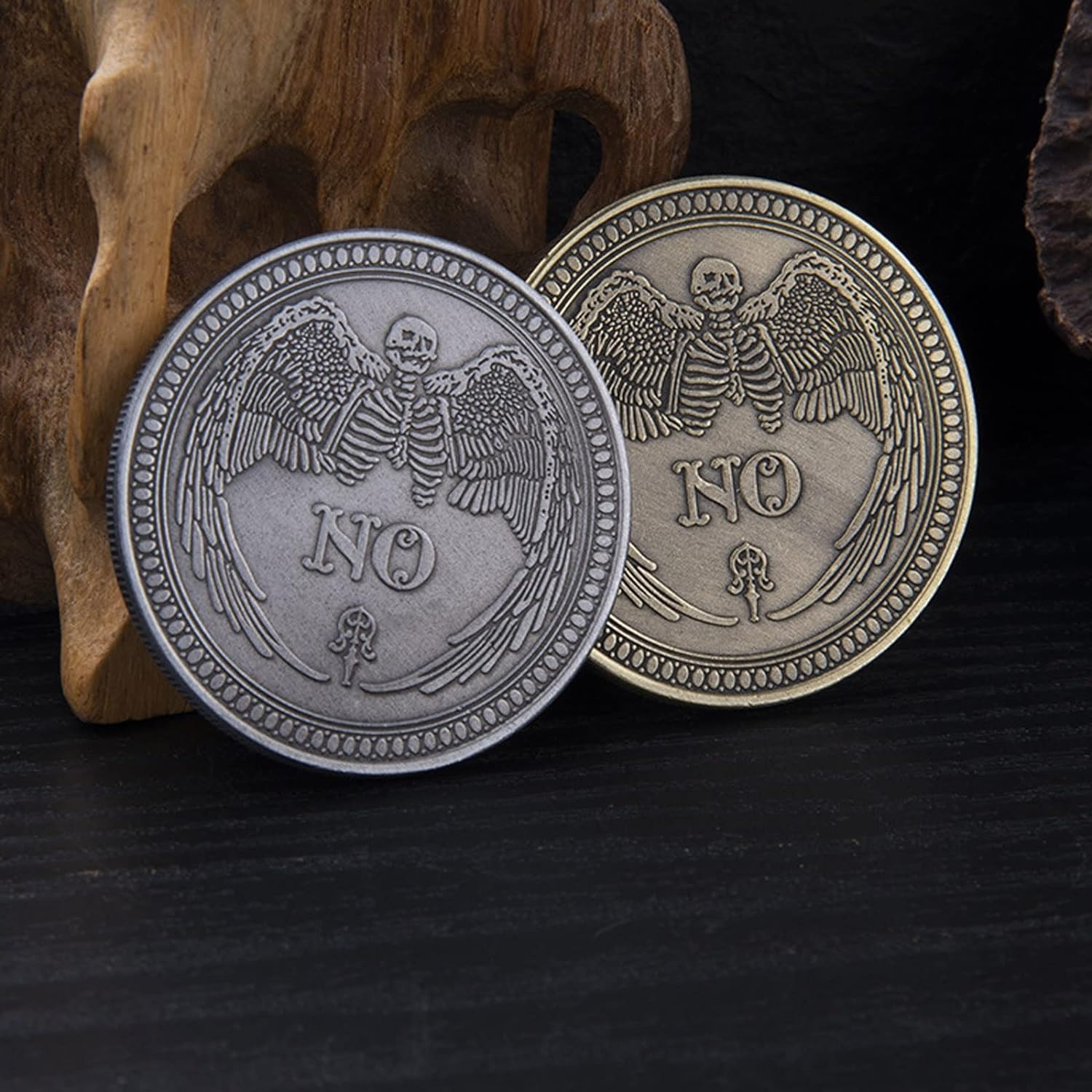 Decision Making Coin-Yes/No Coin-Good Luck Commermorative Collection-Challenge Coins Antique Silver image number 1