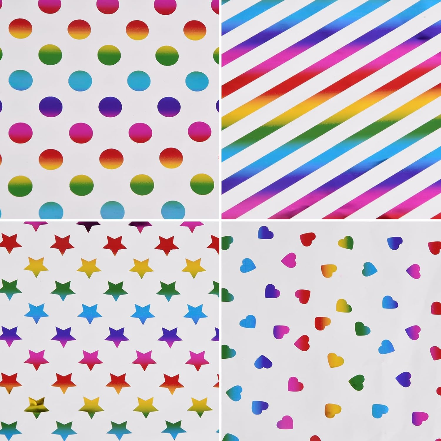 4 Sheets of Colourful Gift Wrapping Paper 27 * 19In Colourful Gift Packaging Set, Gift Wrapping Paper Mini Roll with Iridescent Stripes Printed Paper, Diy Wrapping Paper for Birthday Wedding Holiday image number 2