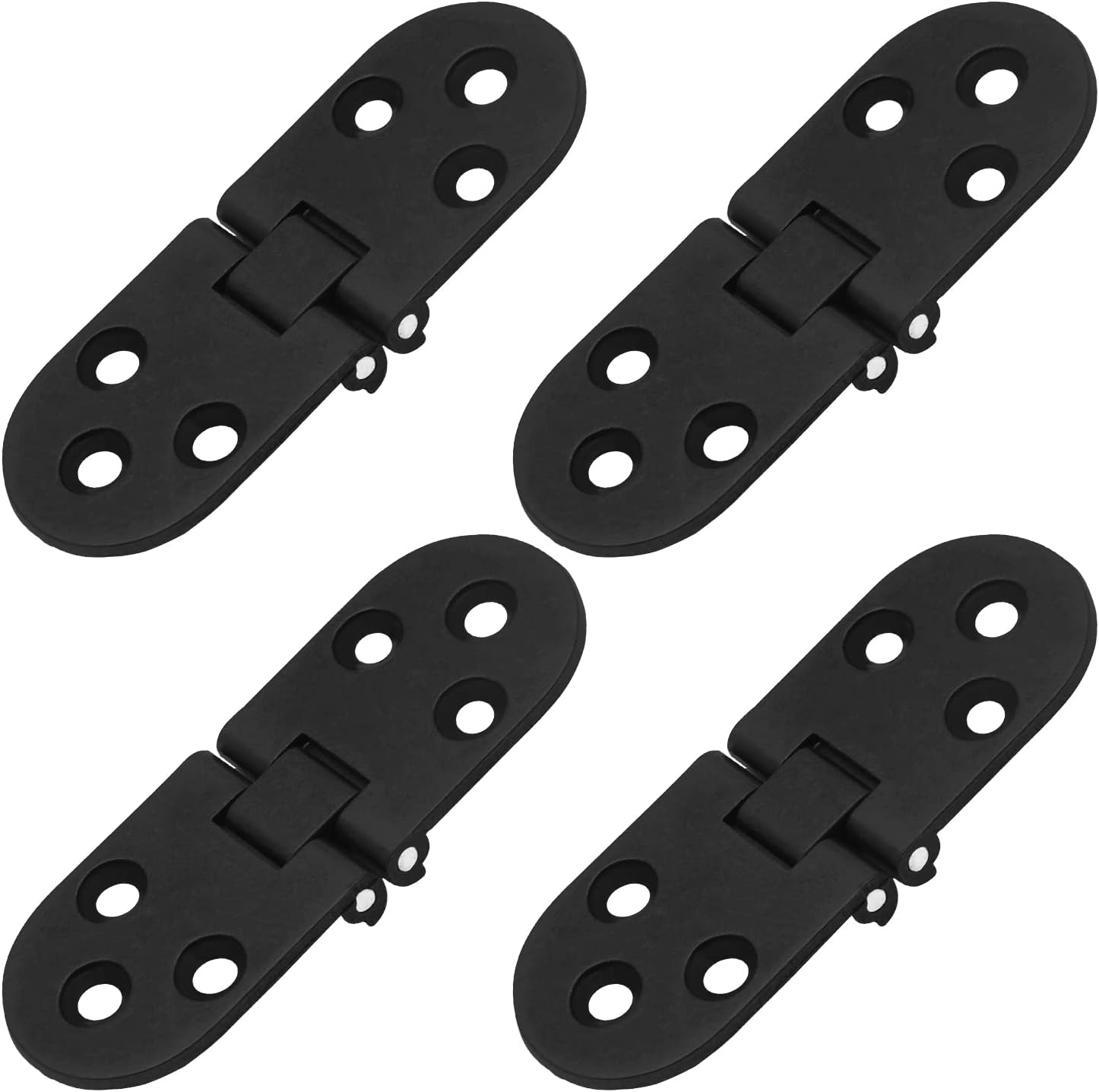 Piutouyar 4PCS Bronze Butler Tray Hinge, Heavy Duty Folding Flip Top Hinge 180 Degree round Edge Hinge for Folding Tables Sewing Machine Table Furniture Accessories 3.1Inch X 1.16Inch