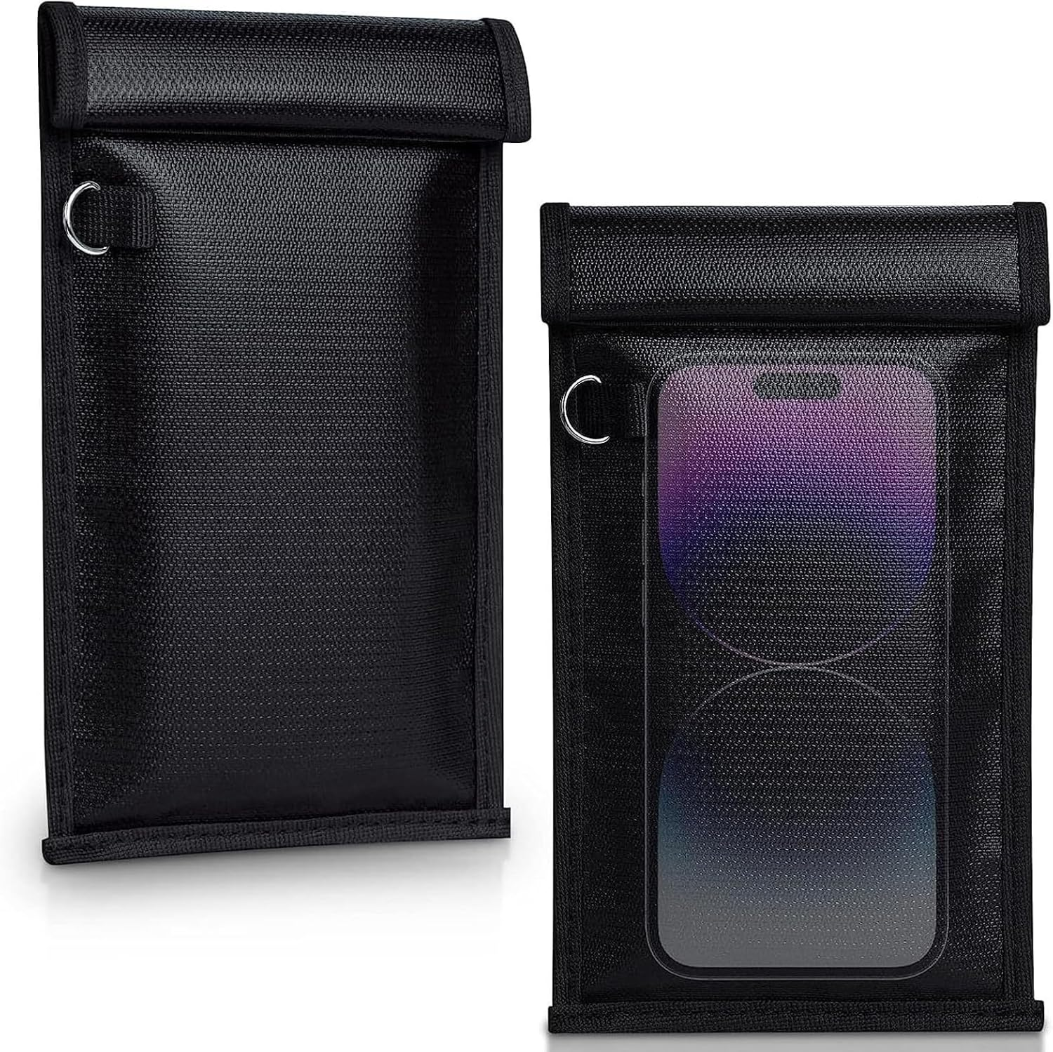 1PC Faraday Bag for Phone Key Fob Protector, Faraday Cage for Anti-Theft Anti-Tracking, Fireproof & Waterproof Faraday Bags EMP Proof, Cell Phone Signal Jammer Car Key/Wifi/Rfid/Gps Signal Blocker image number 2