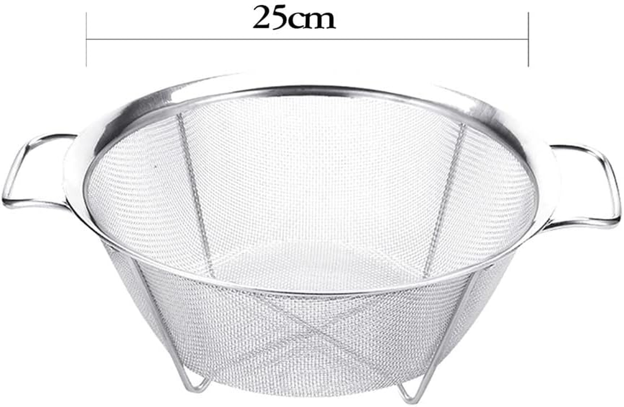 25Cm Stainless Steel Fine Mesh Strainer Bowl Drainer Vegetable Sieve Colander