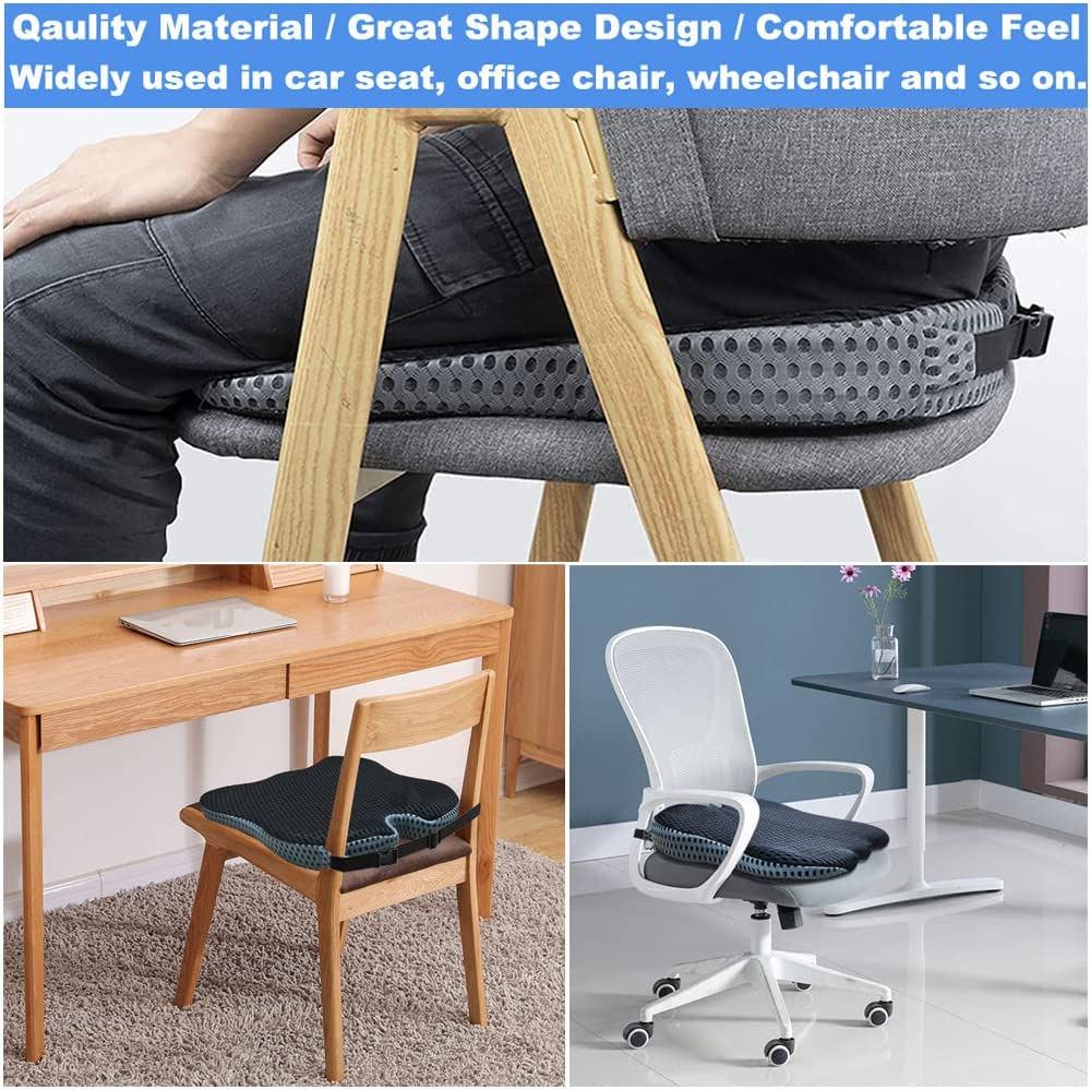 Universal Memory Foam Car Seat Cushion for Driving Wedge Booster Support Adults Driver Seat Cushions Tailbone Back Pain Pressure Relief Office Chair Wheelchair Pad image number 2