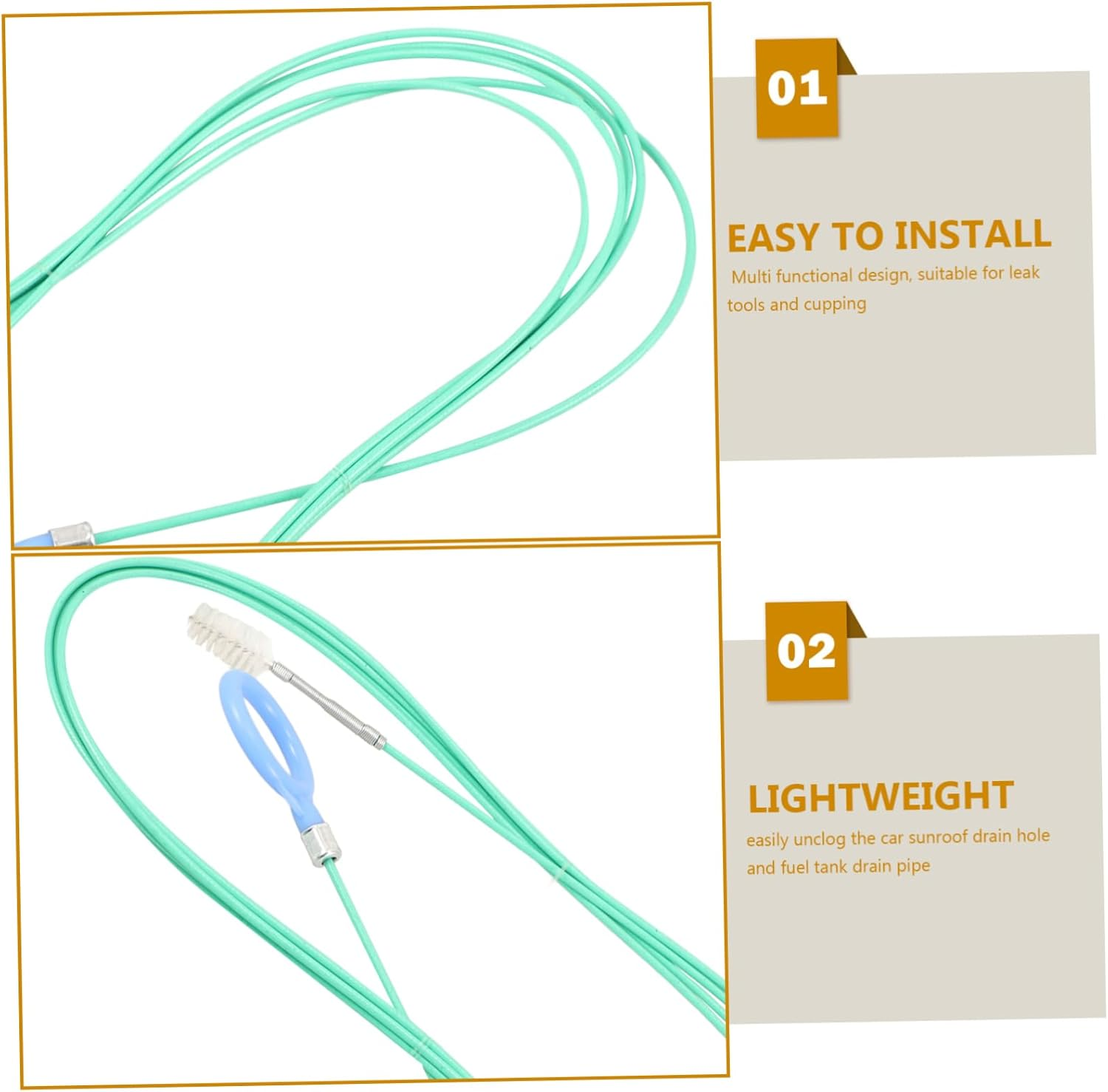 TEMPNAP Drain Brush Cleaning Tool Flexible Car Roof and Air Conditioner Drain Pipe Cleaner Brush for Automotive Leak and Clog Removal, Extra Long Handle for Car Care Maintenance image number 1