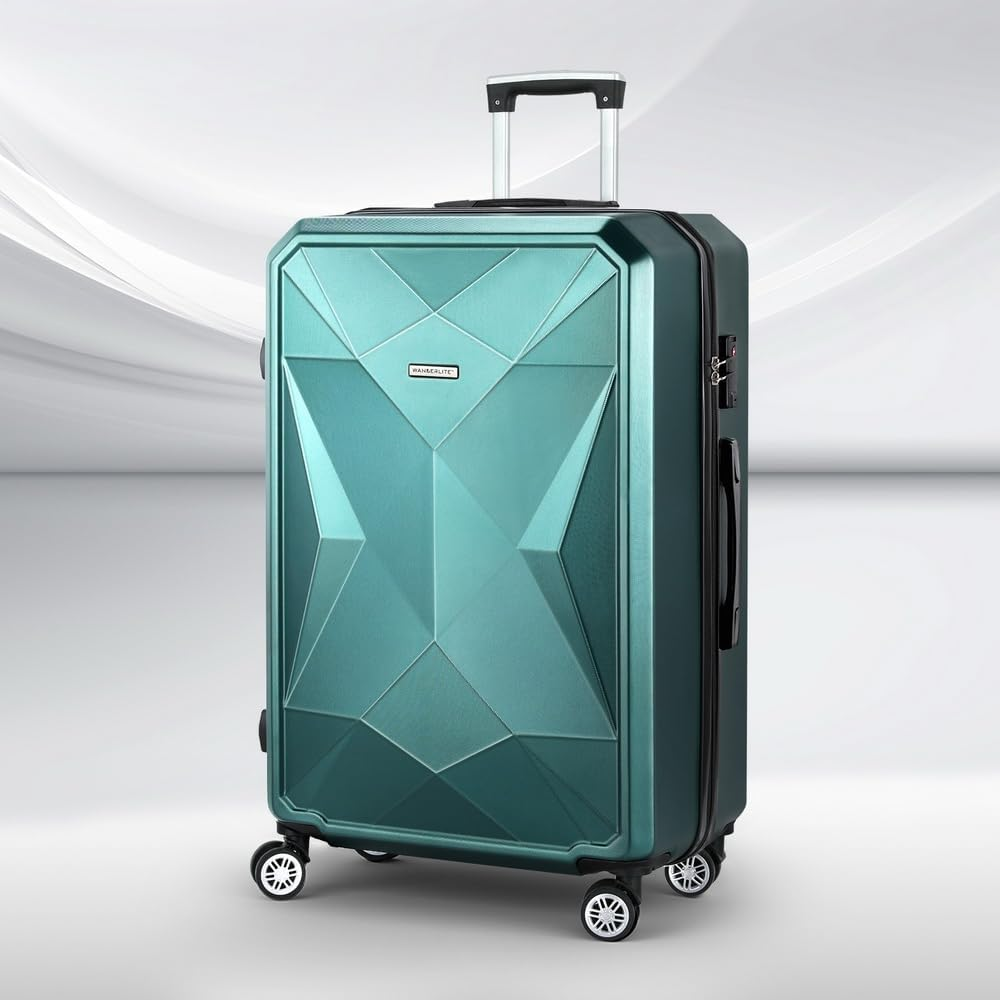 Wanderlite 28" 75Cm Luggage Trolley Travel Suitcase Carry on Storage TSA Hardshell Atrovirens image number 4