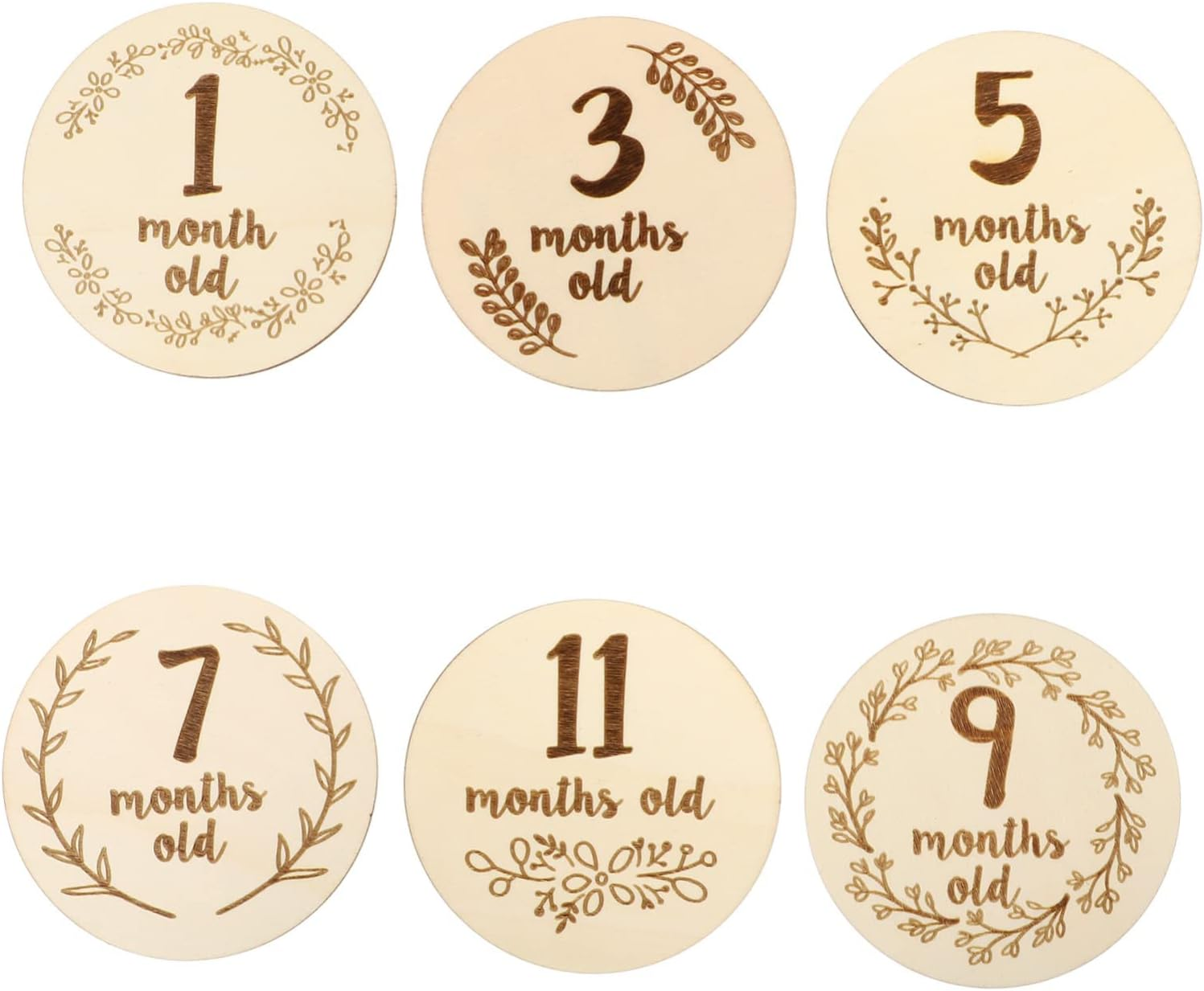 Abaodam 6Pcs Double Sided Milestone Cards Photography Props for Newborn Growth Commemoration Creative Monthly Photo Markers Shower Gift image number 1
