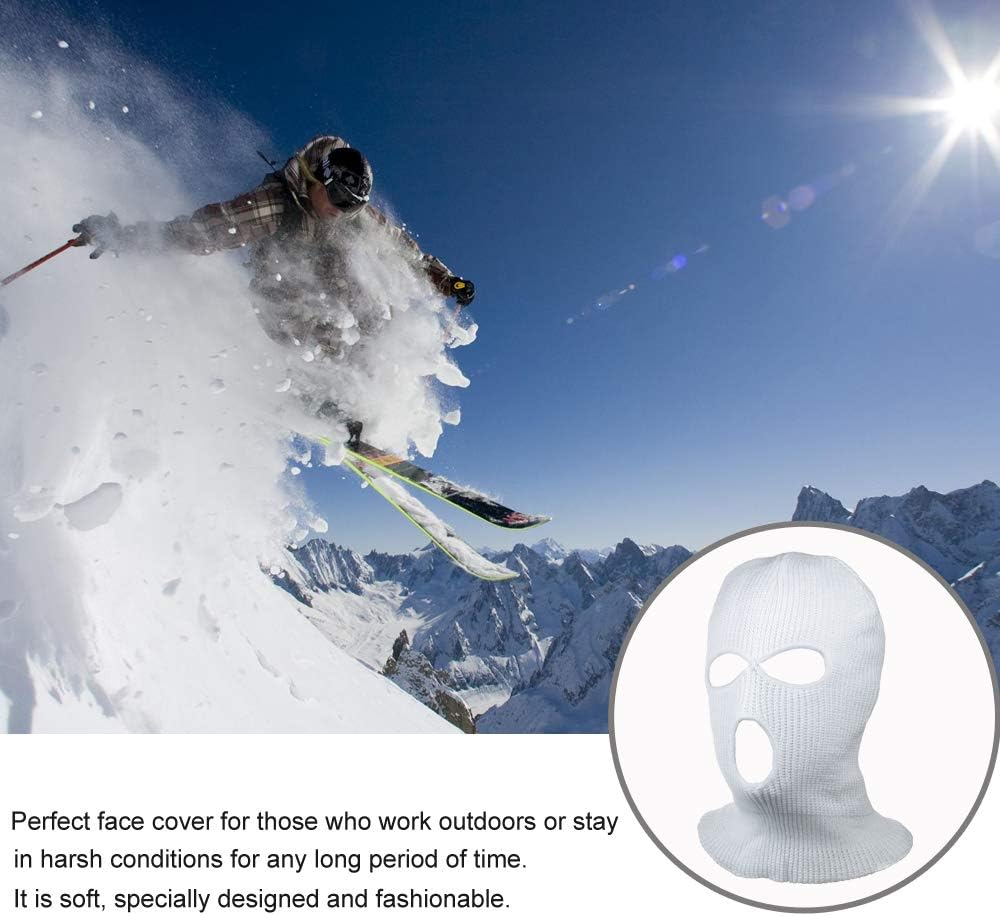 "N/A" 3 Hole Warm Soft Motorcycle Winter Full Face Cover Knit Ski Mask for Outdoor Sports