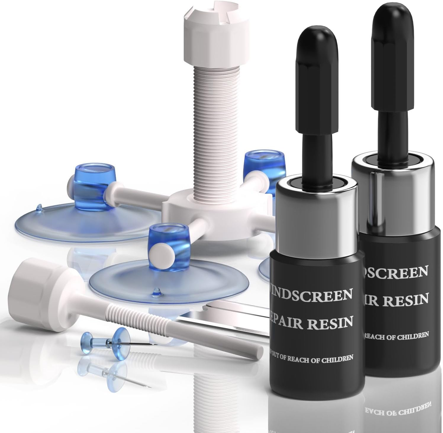 Windshield Crack Repair Kit, Upgraded Windshield Repair Kit for Chips and Cracks, Windshield Chip Repair Kit Quick Fix for Chips, Cracks, Starshaped Crack Chips, Fix Chips Crack