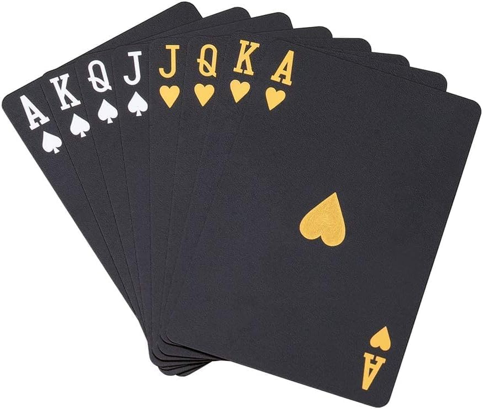 Sopplea Playing Cards Waterproof Plastic Diamond Poker Playing Gift Cards, Printing Black Diamond image number 4