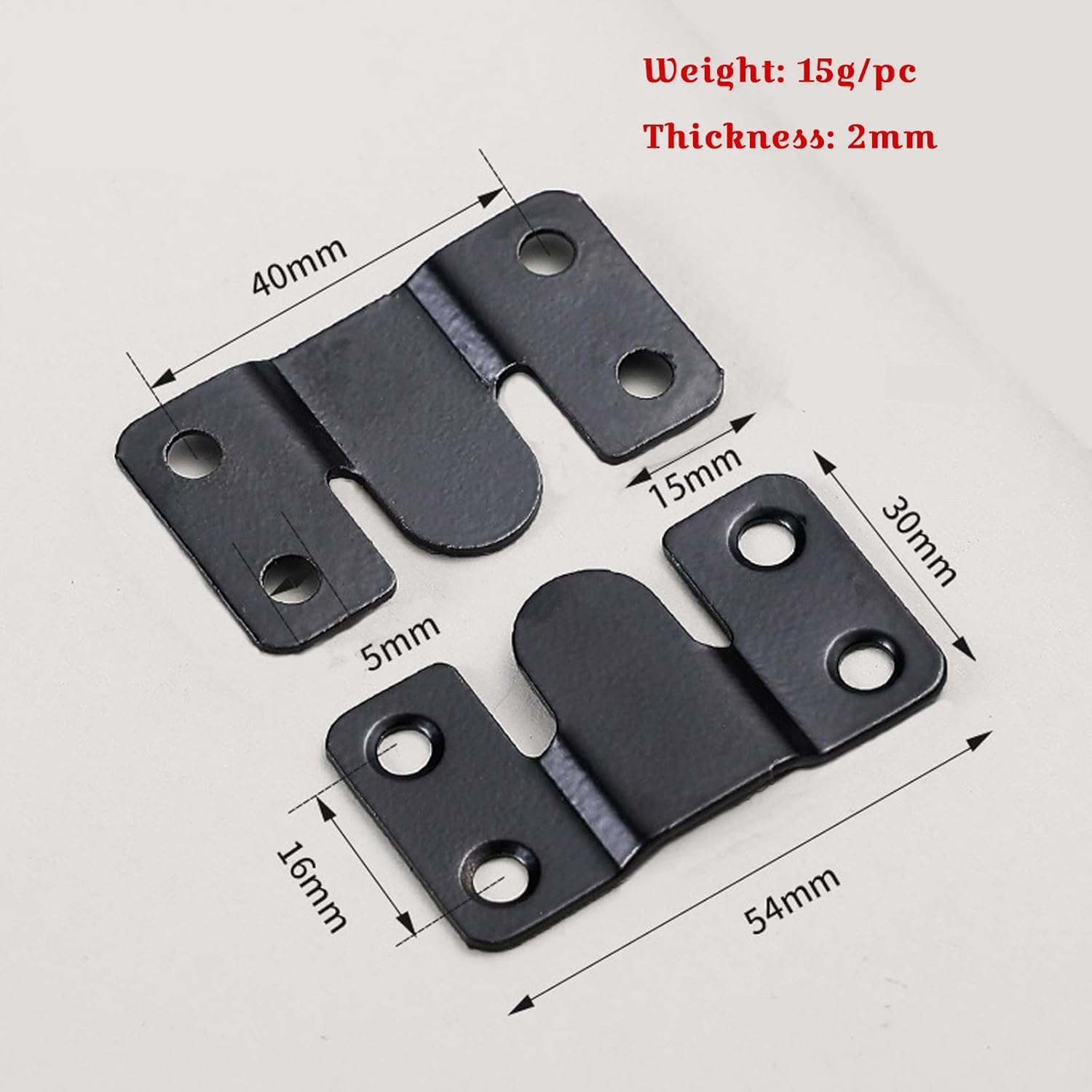Ymaiss 36Packs Stainless Steel Flush Mount Bracket, Interlocking Photo Frame Hook 54X30Mm Heavy Duty Picture Hangers, Z Clip Bracket, Furniture Connector for Photo Mirrors Wall Mount Hardware Black image number 1