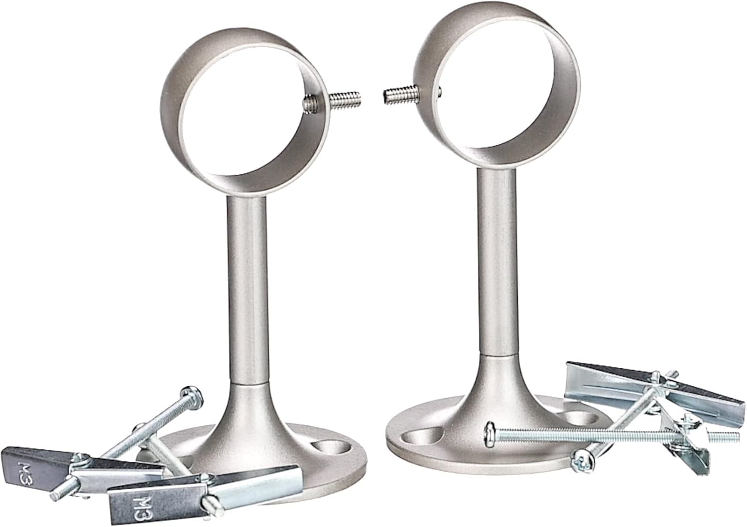 Amazon Basics Curtain Rod Ceiling-Mount Bracket, Set of 2, Silver Nickel - 4-Pack, Black image number 5