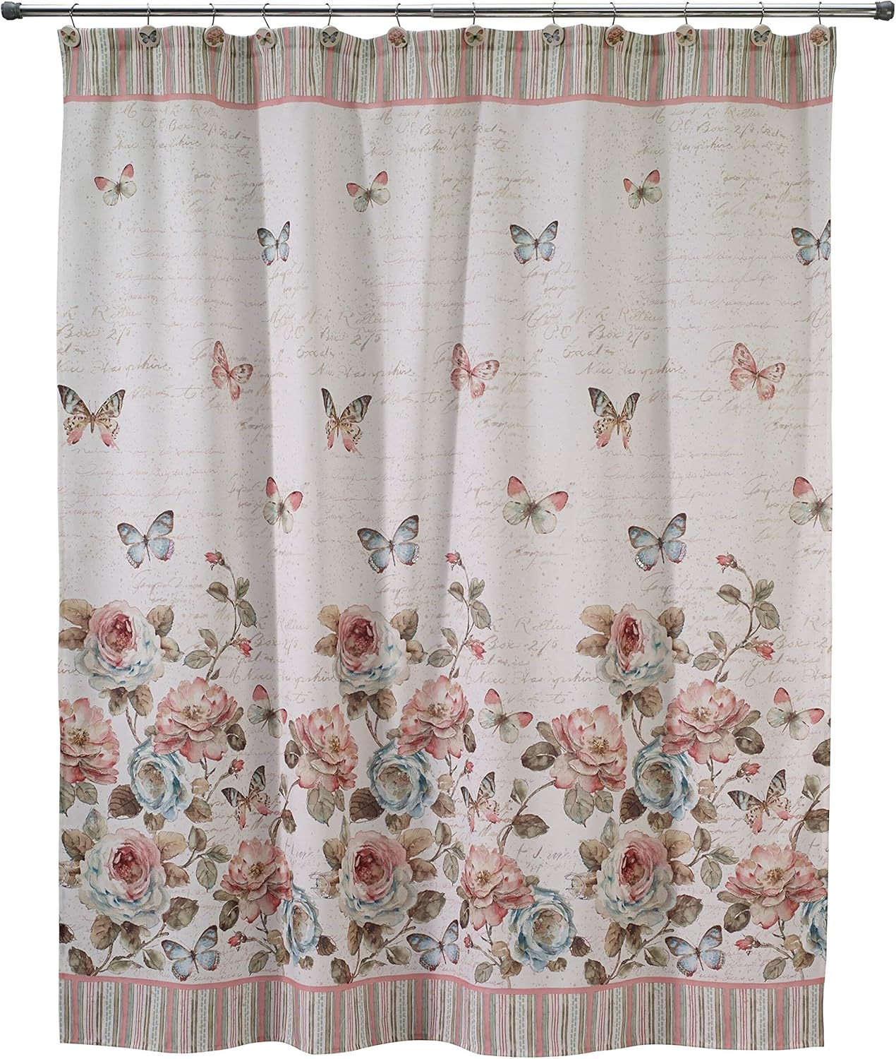 Avanti Linens Butterfly Garden Collection, Embroidered Bath Towel, White image number 4