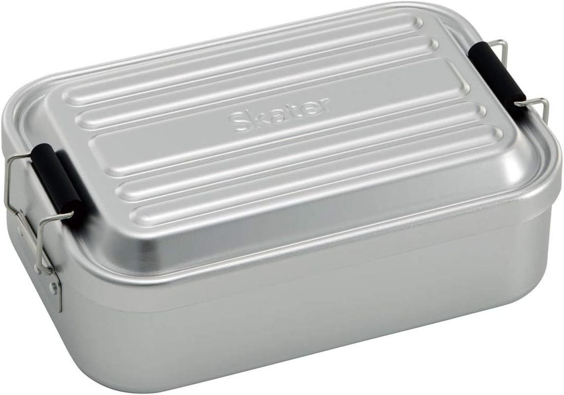 Skater AFT8B-A Fluffy Aluminum Lunch Box, Large Capacity, 28.7 Fl Oz (850 Ml), Men, Silver