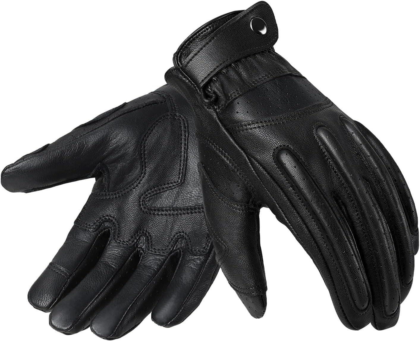 KANGYEBAIHUODIAN Motorcycle Gloves Breathable Full Finger Racing Touch Screen Gloves Outdoor Sports Protection Moto Gloves EU US Version (Color : Black, Size : L)