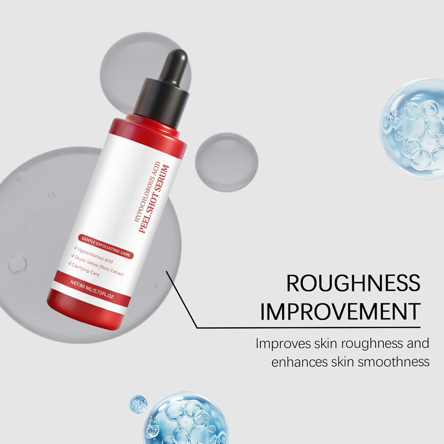 Hypochlorous Acid Rice Peel Shot Duo, Glow Rice Ampoule, Gentle Exfoliating Serum, Smoothens and Nourishes Skin for Dead Skin, Blackheads & Excess Sebum Control, Moisturizing & Pore image number 4